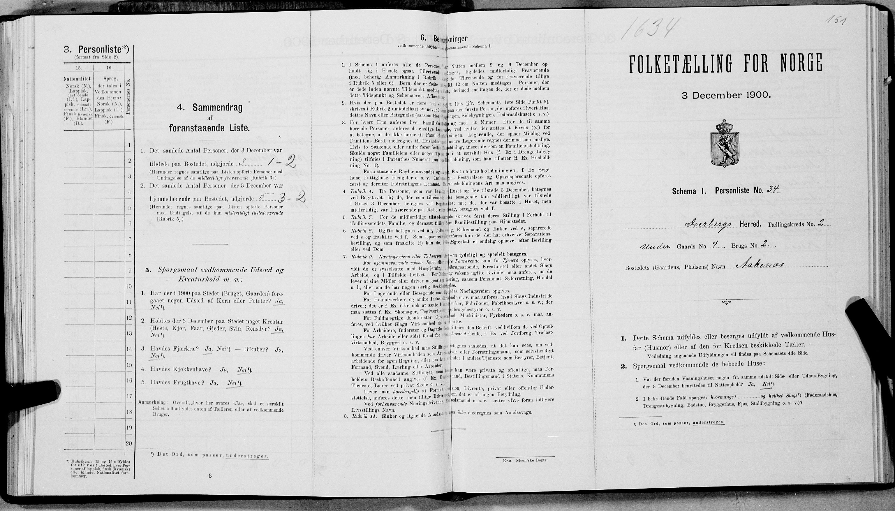 SAT, Folketelling 1900 for 1872 Dverberg herred, 1900, s. 182