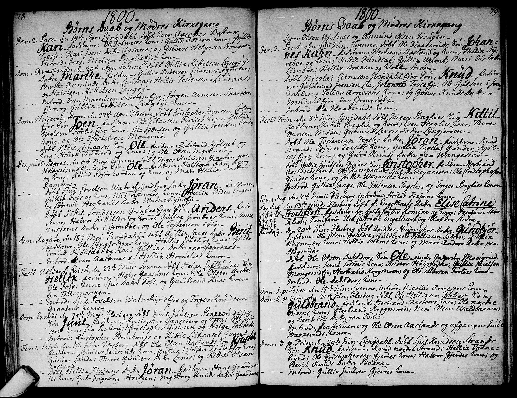 Flesberg kirkebøker, SAKO/A-18/F/Fa/L0004: Ministerialbok nr. I 4, 1788-1815, s. 78-79