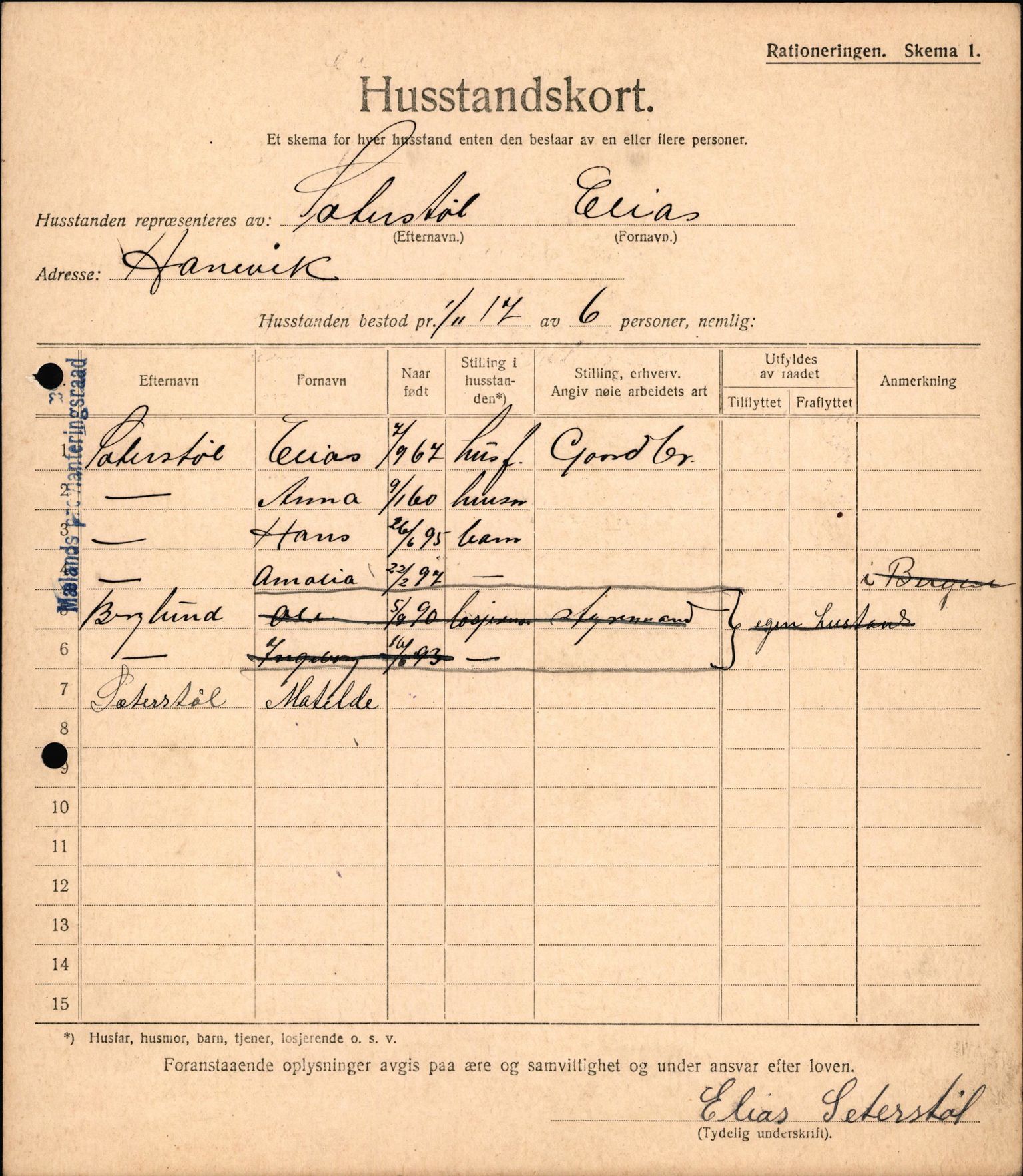 IKAH, Meland kommune, Provianteringsrådet, Husstander per 01.11.1917, 1917-1918, s. 8