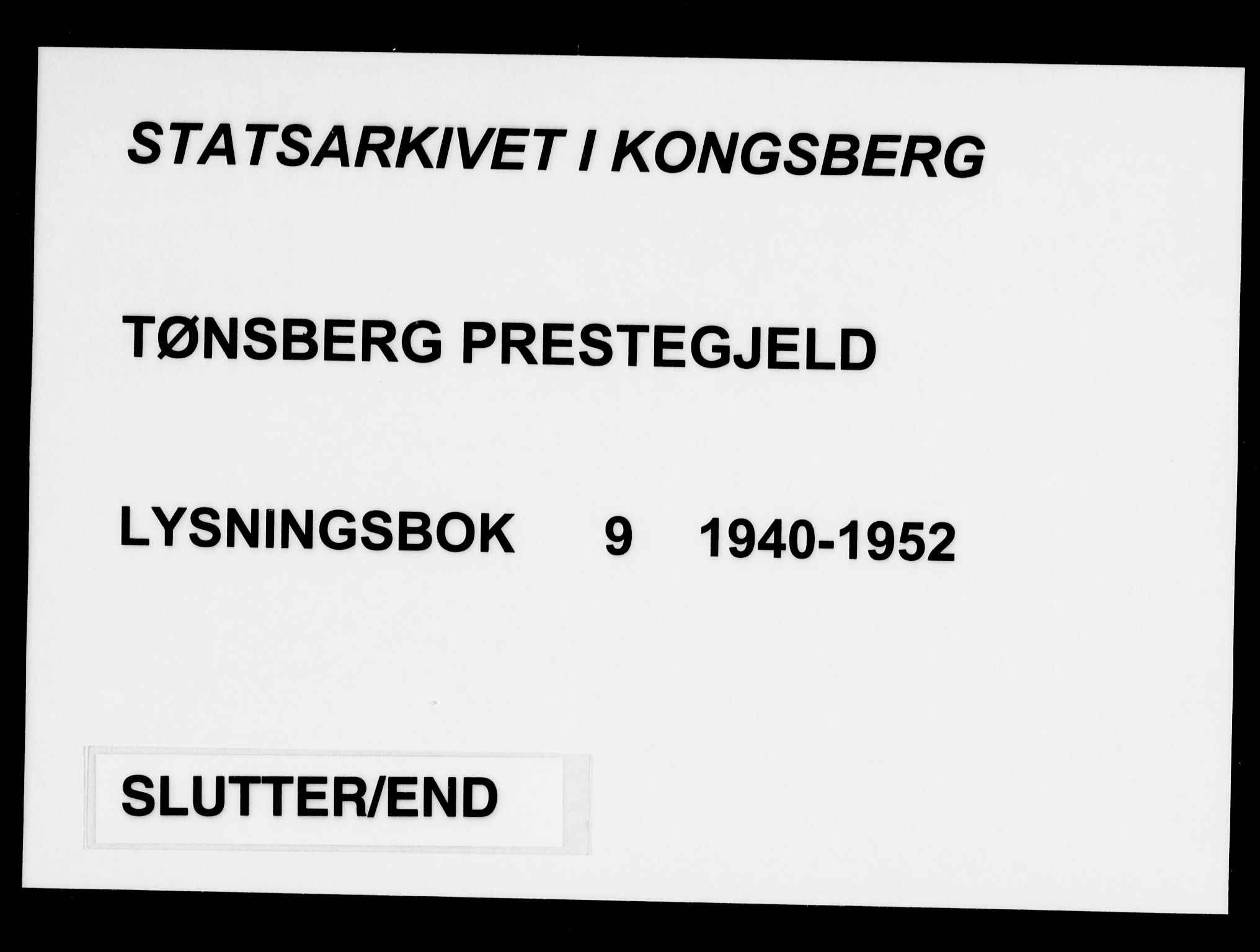 Tønsberg kirkebøker, SAKO/A-330/H/Ha/L0009: Lysningsprotokoll nr. 9, 1940-1952