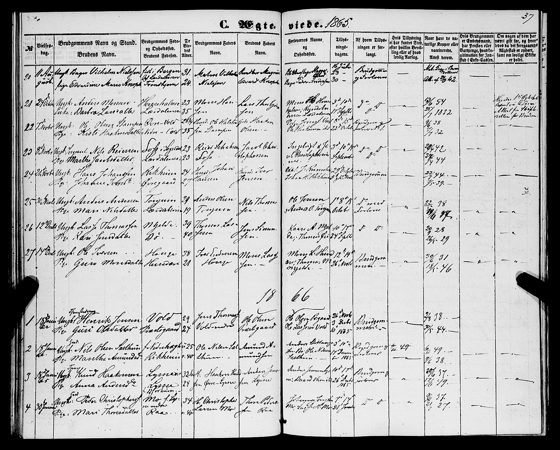Lærdal sokneprestembete, AV/SAB-A-81201: Ministerialbok nr. A 15, 1853-1877, s. 37