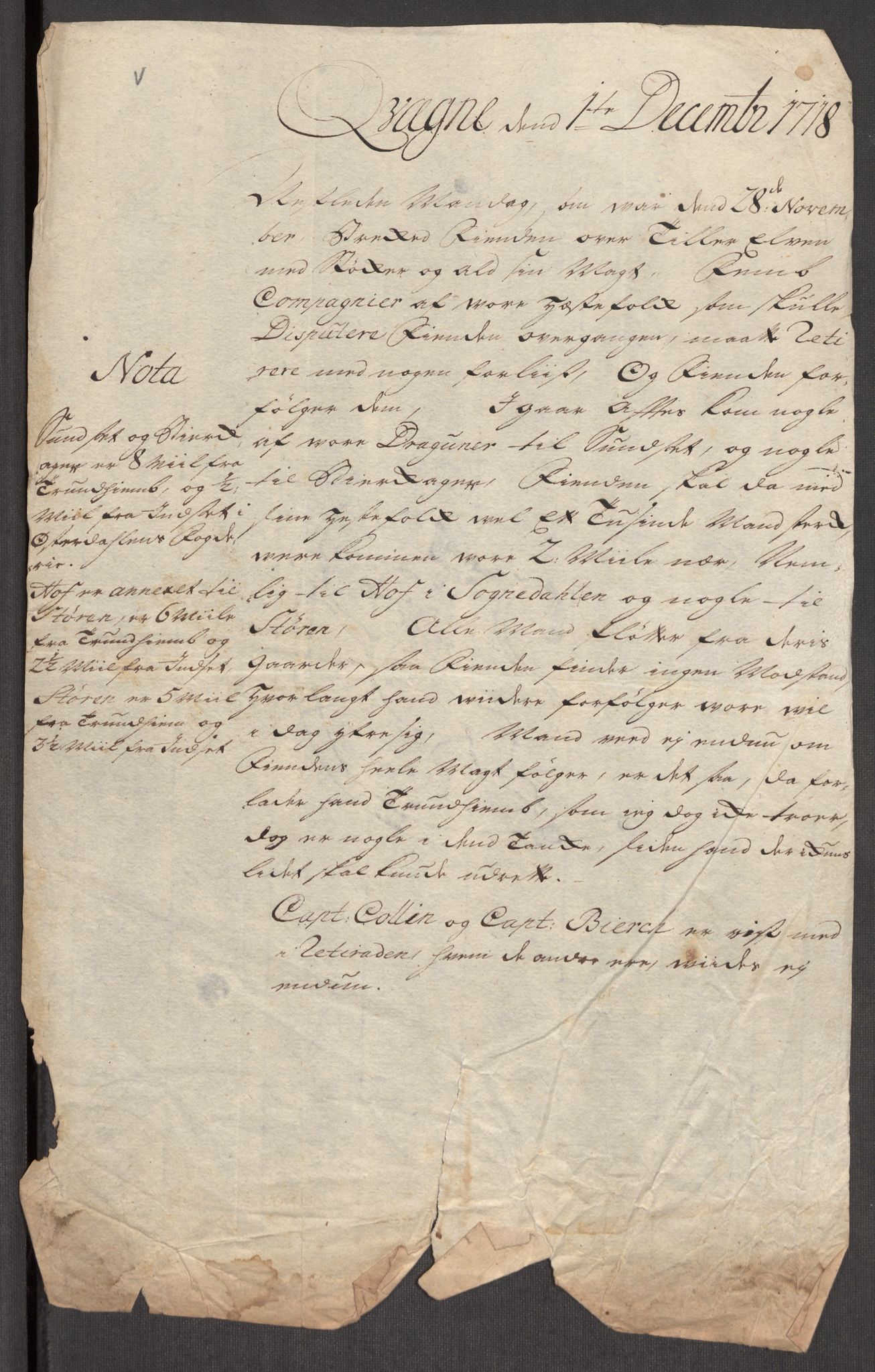 Kommanderende general (KG I) med Det norske krigsdirektorium, AV/RA-EA-5419/E/Eb/L0012: Kunnskap om fienden, kronologisk ordnet, 1718-1719, s. 485