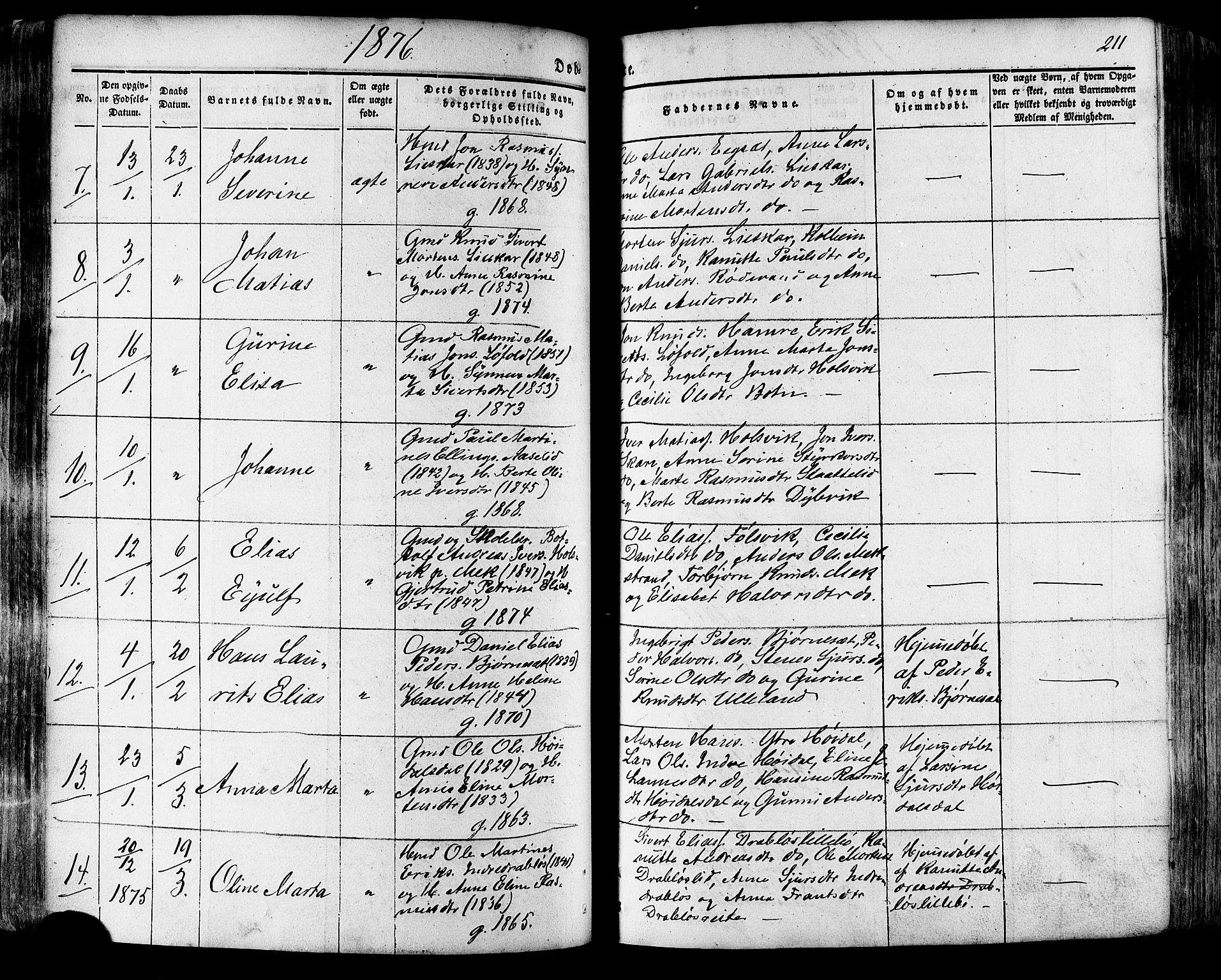 Ministerialprotokoller, klokkerbøker og fødselsregistre - Møre og Romsdal, AV/SAT-A-1454/511/L0140: Ministerialbok nr. 511A07, 1851-1878, s. 211