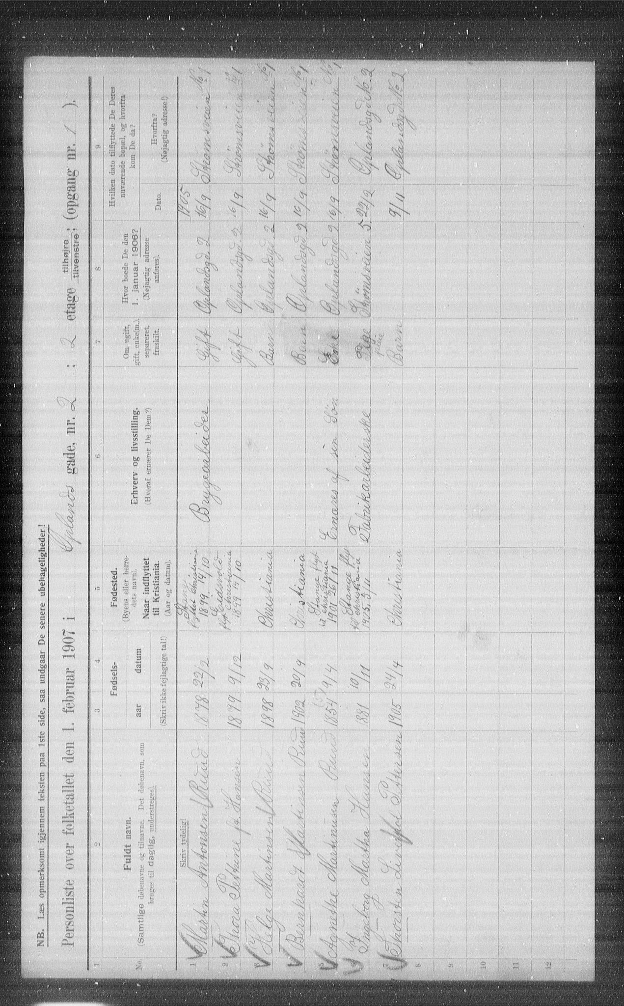 OBA, Kommunal folketelling 1.2.1907 for Kristiania kjøpstad, 1907, s. 38766