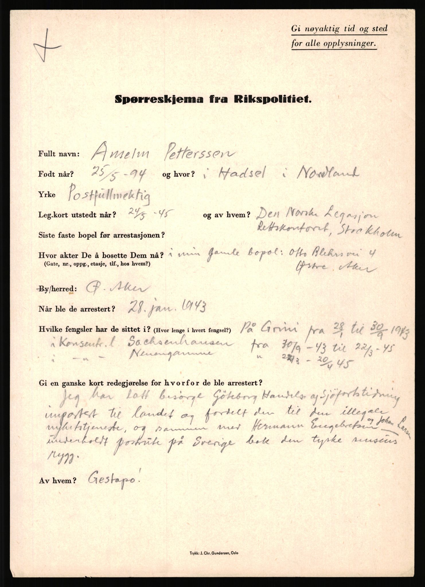 Rikspolitisjefen, AV/RA-S-1560/L/L0014: Pettersen, Aksel - Savosnick, Ernst, 1940-1945, s. 7