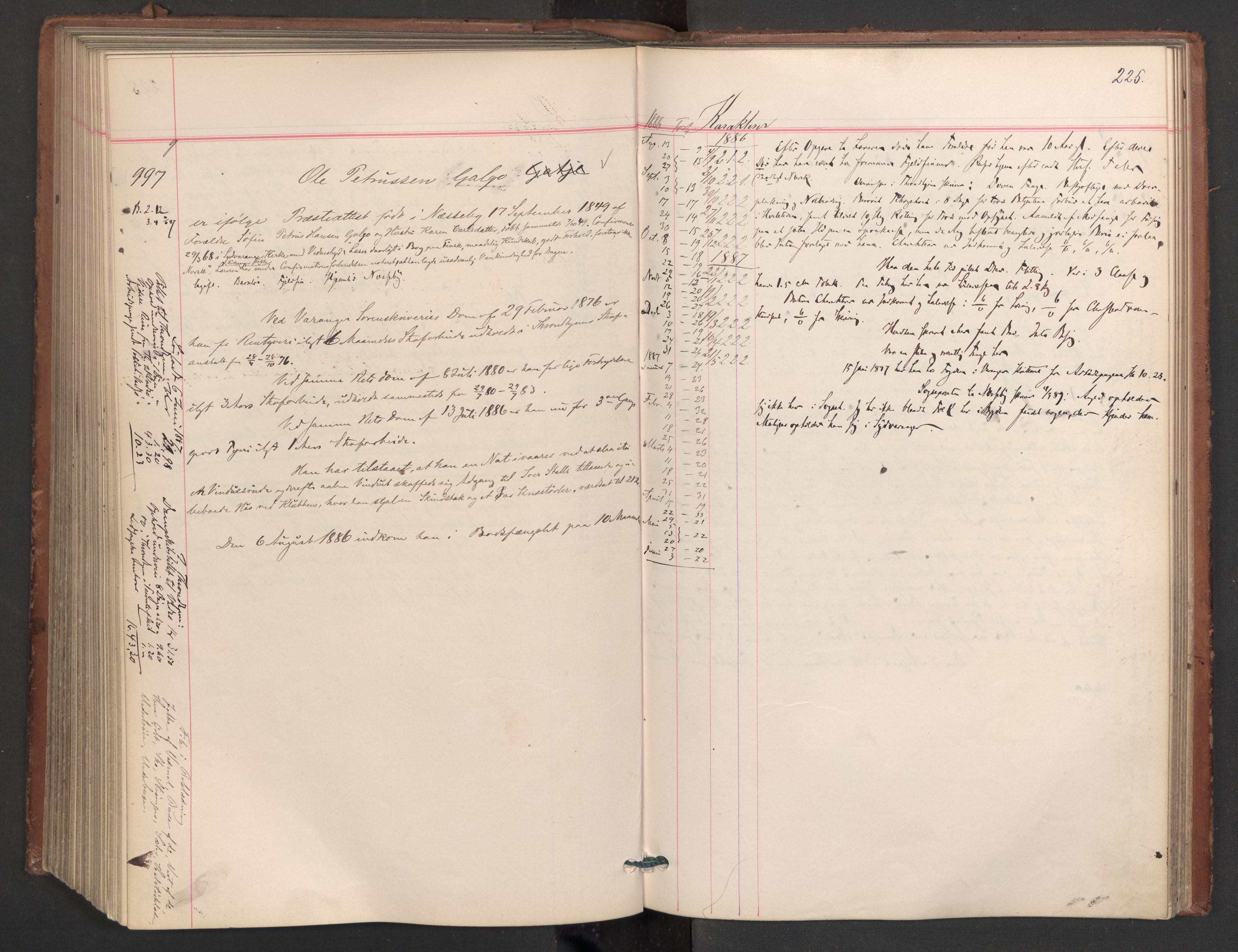 Botsfengslet, AV/RA-S-1539/D/Db/Dbb/L0023: 774g - 57h, 1885-1886, s. 225