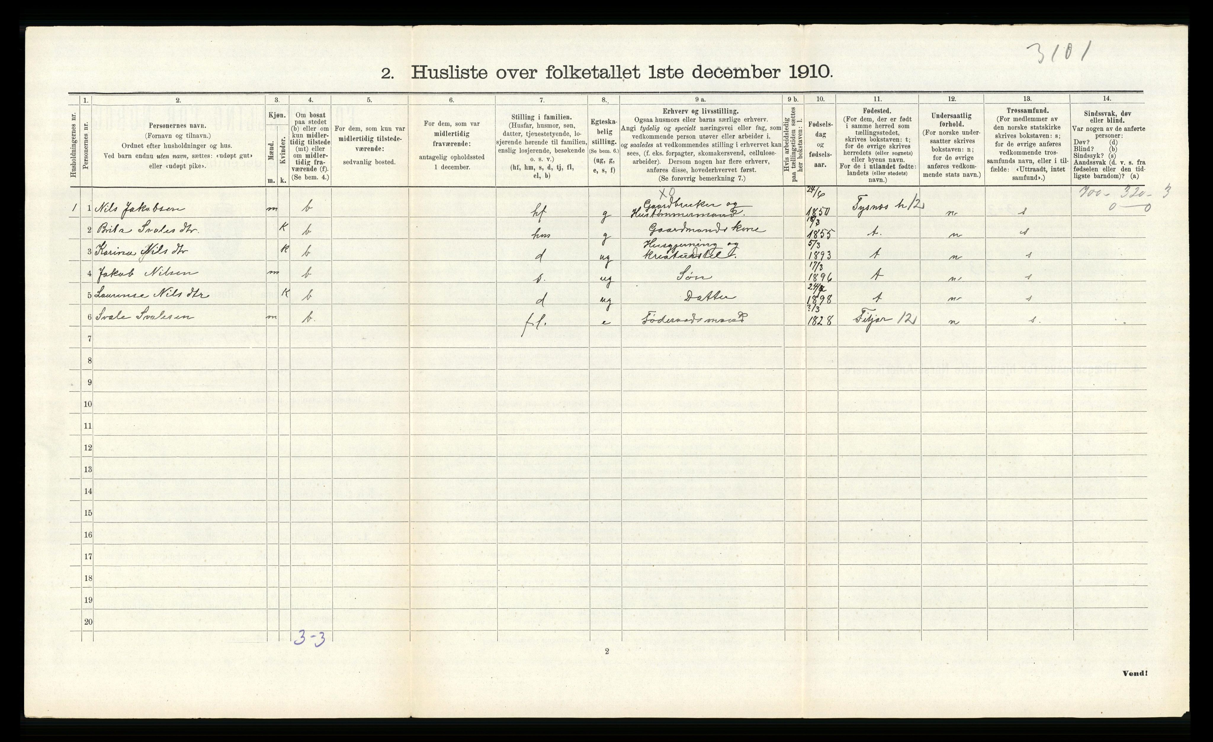 RA, Folketelling 1910 for 1221 Stord herred, 1910, s. 880