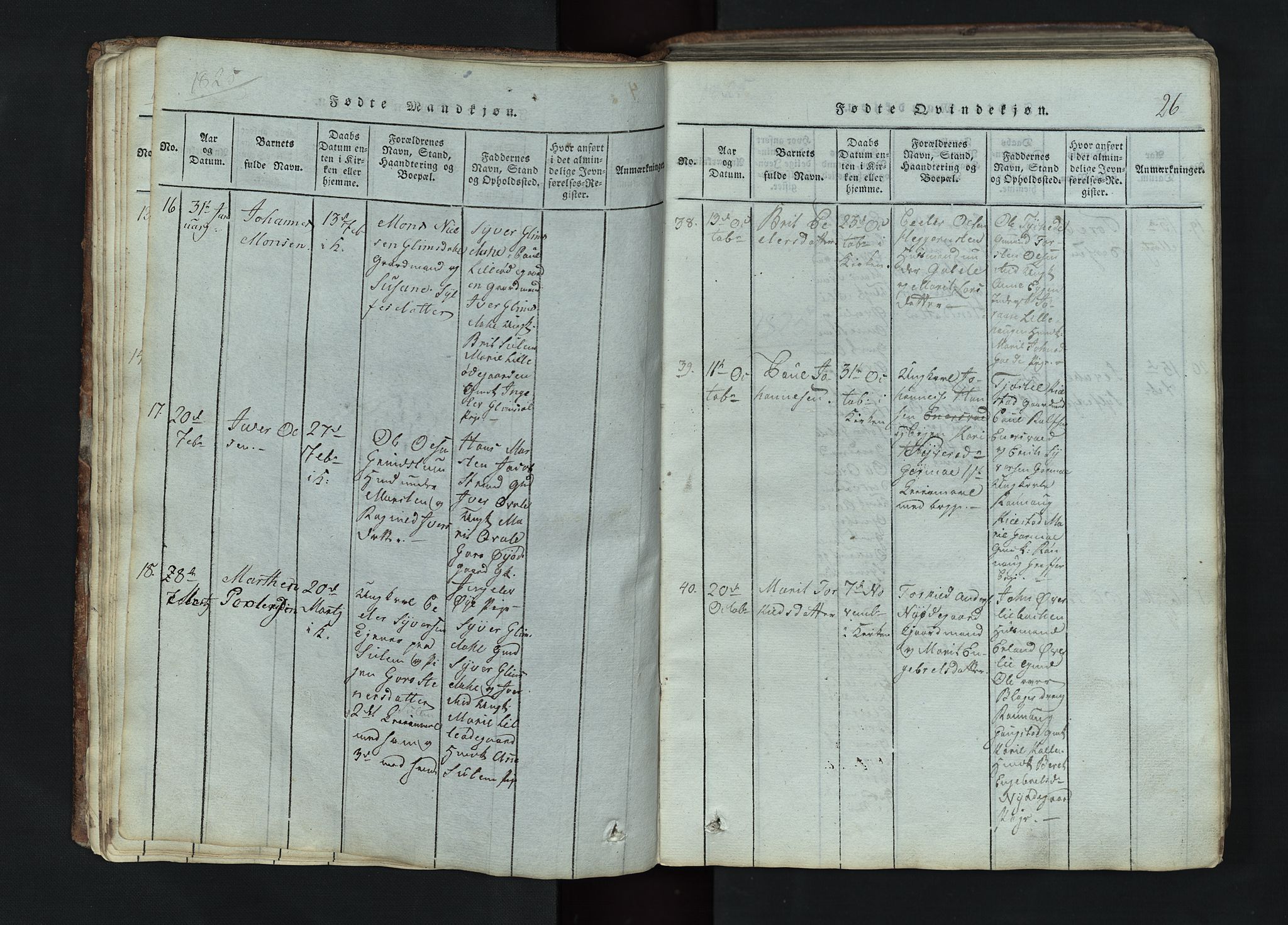 Lom prestekontor, AV/SAH-PREST-070/L/L0002: Klokkerbok nr. 2, 1815-1844, s. 26