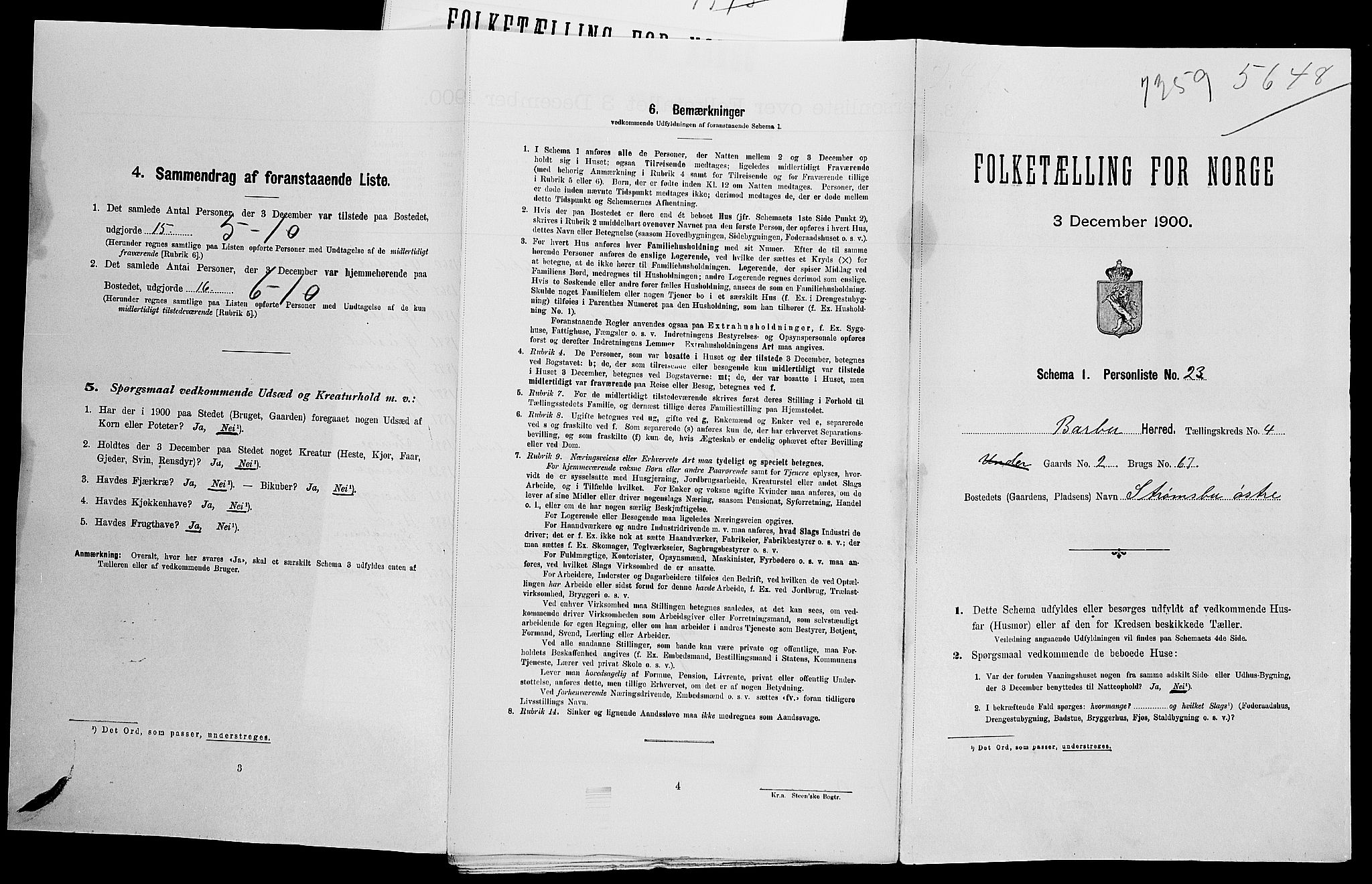 SAK, Folketelling 1900 for 0990 Barbu herred, 1900, s. 81