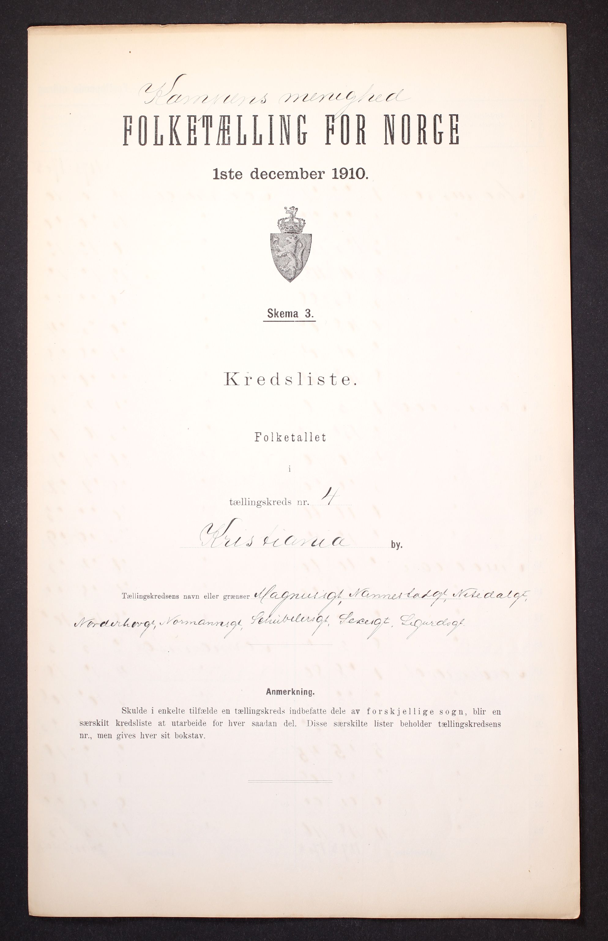 RA, Folketelling 1910 for 0301 Kristiania kjøpstad, 1910, s. 479