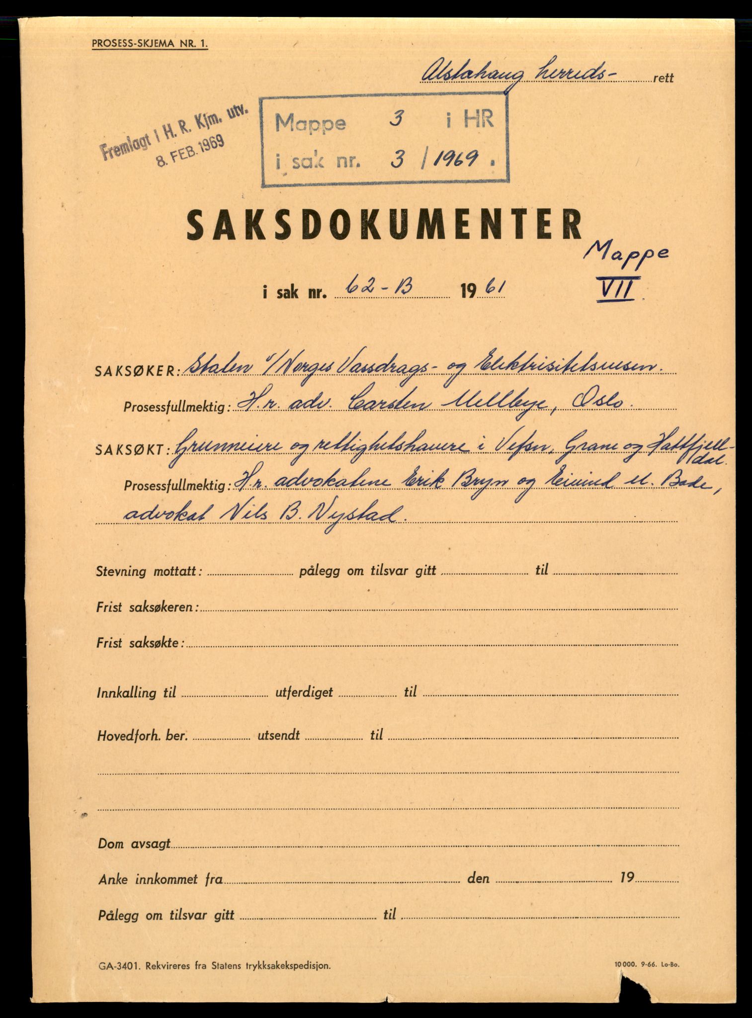 Søndre Helgeland sorenskriveri, SAT/A-4575/1/1/1O/1Oe/L0017: B-saker, 1961, s. 1331