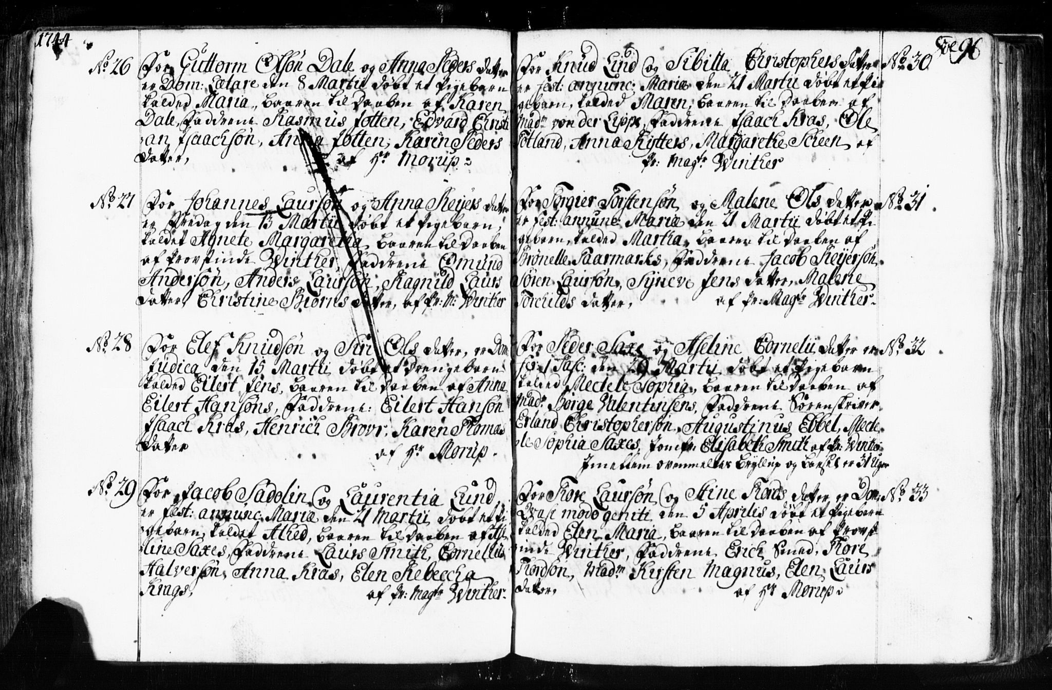 Domkirken sokneprestkontor, AV/SAST-A-101812/001/30/30BB/L0003: Klokkerbok nr. B 3, 1733-1751, s. 96