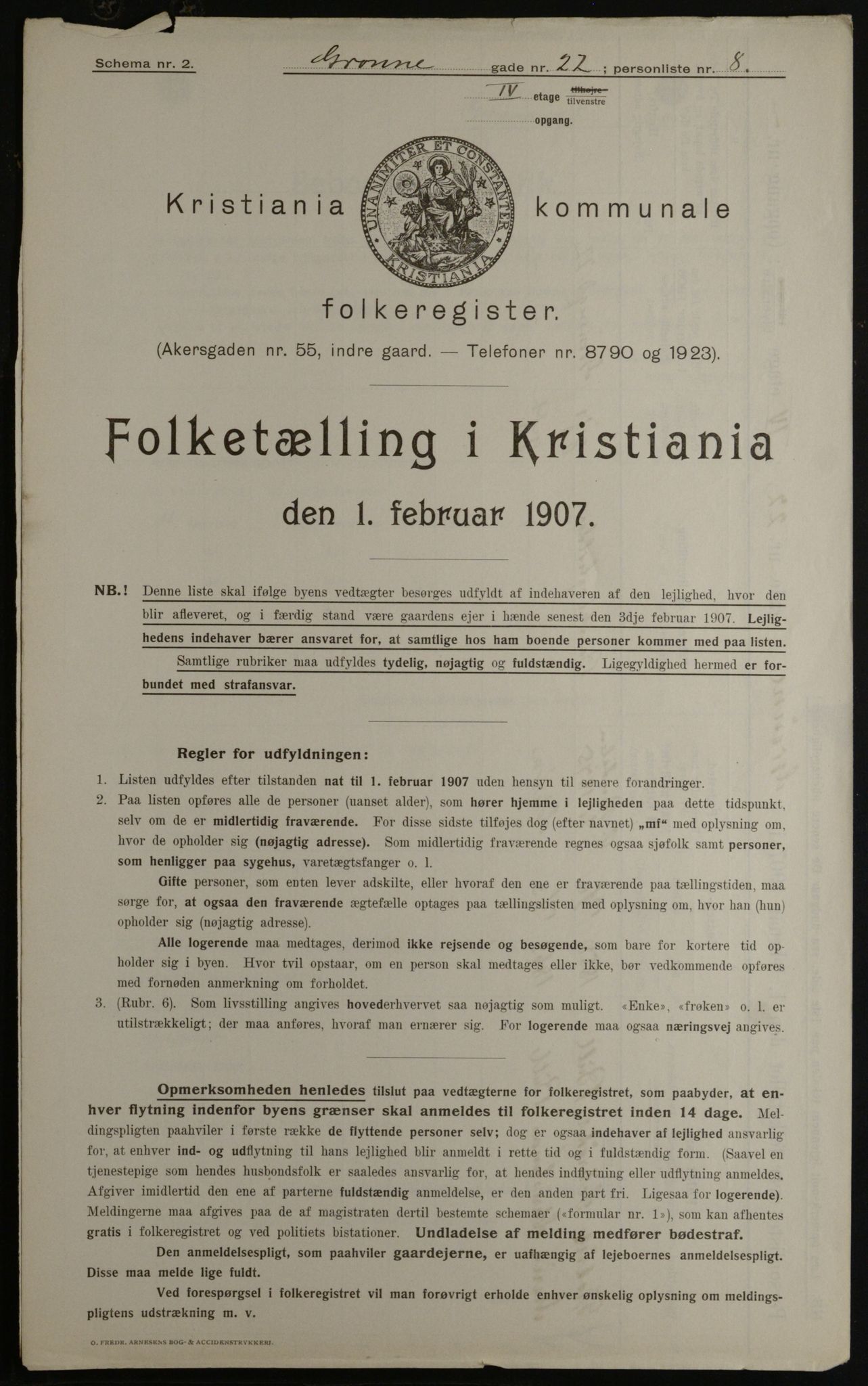 OBA, Kommunal folketelling 1.2.1908 for Kristiania kjøpstad, 1908, s. 29297