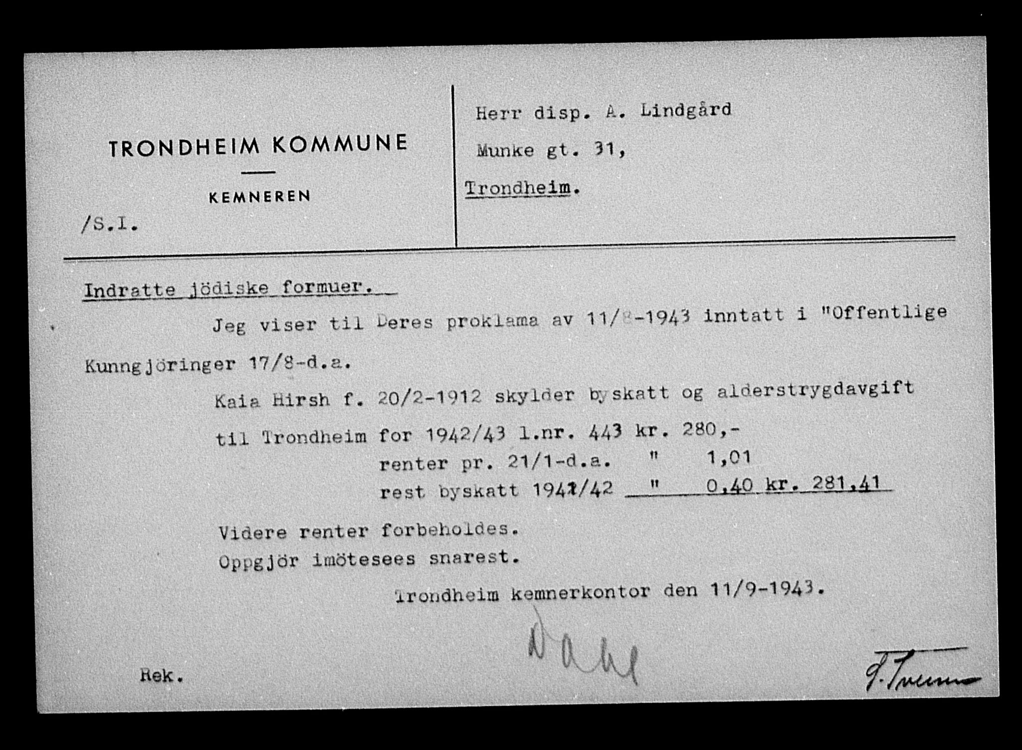 Justisdepartementet, Tilbakeføringskontoret for inndratte formuer, AV/RA-S-1564/H/Hc/Hca/L0896: --, 1945-1947, s. 237