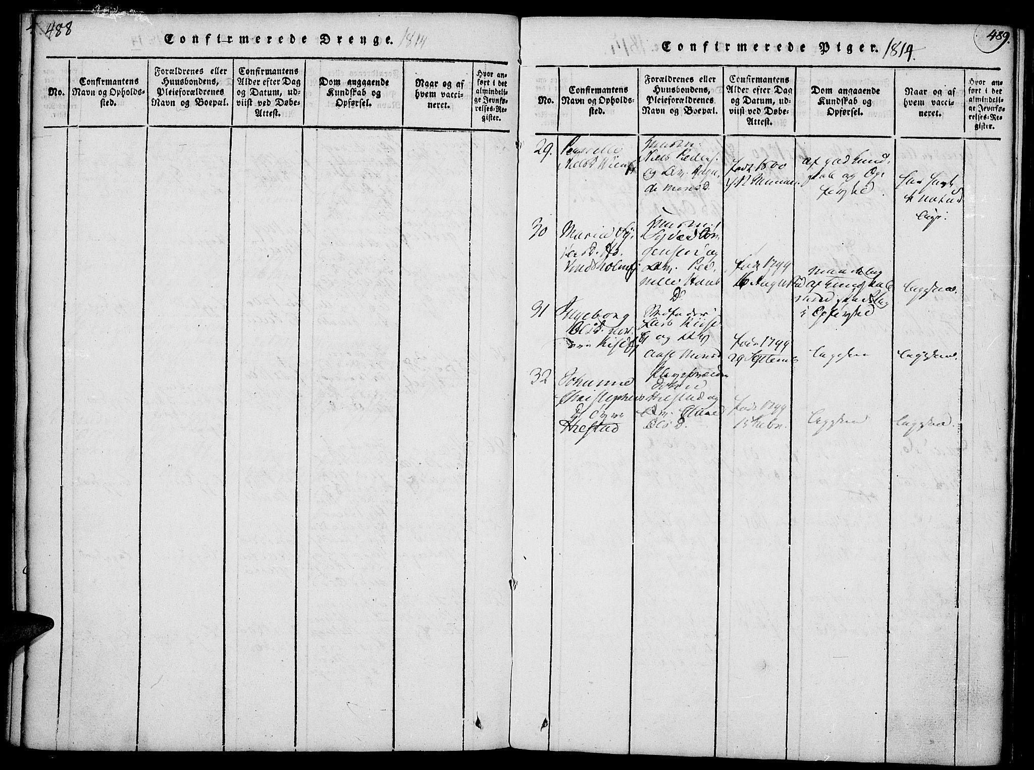 Nes prestekontor, Hedmark, AV/SAH-PREST-020/K/Ka/L0002: Ministerialbok nr. 2, 1813-1827, s. 488-489