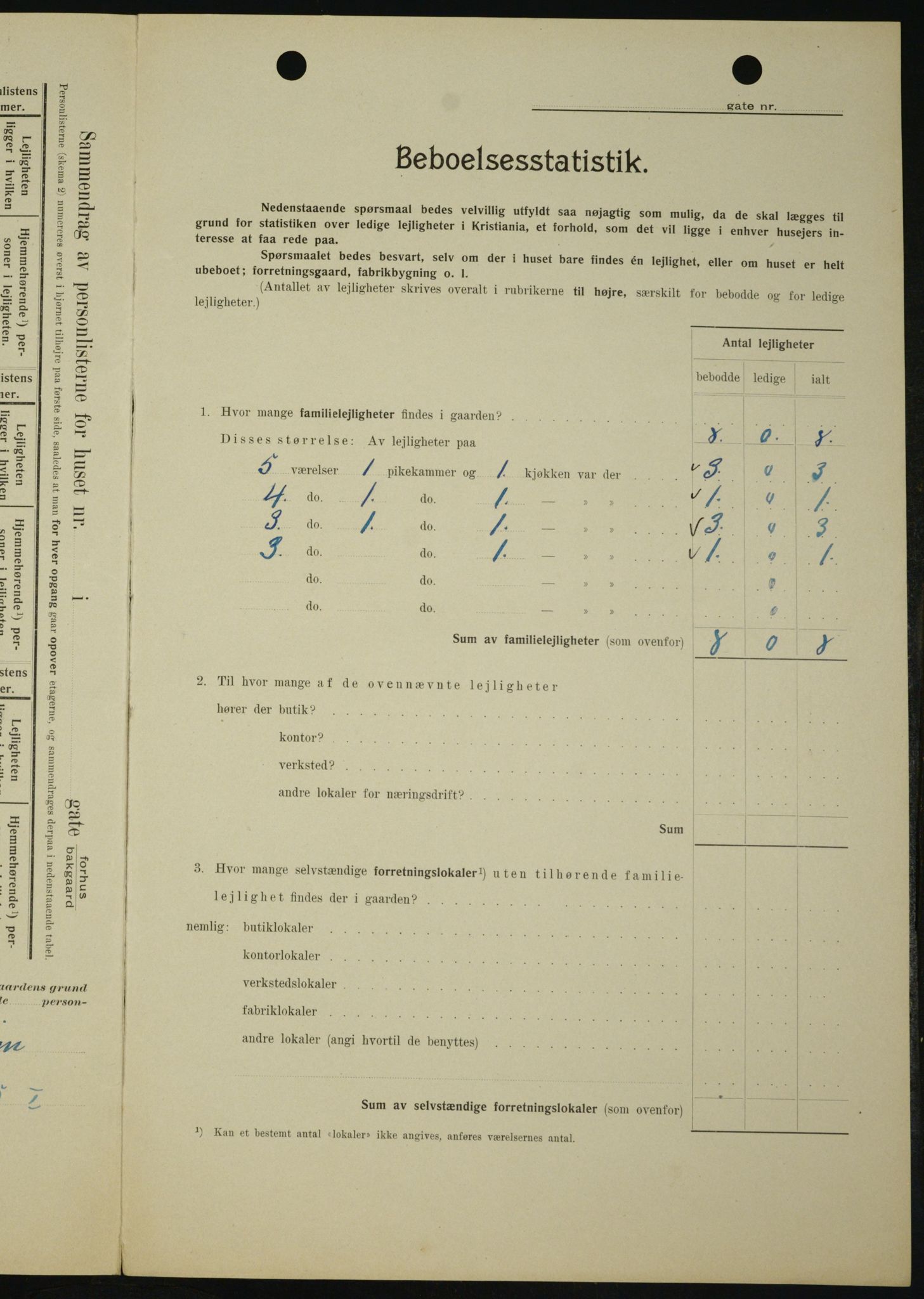 OBA, Kommunal folketelling 1.2.1909 for Kristiania kjøpstad, 1909, s. 61625