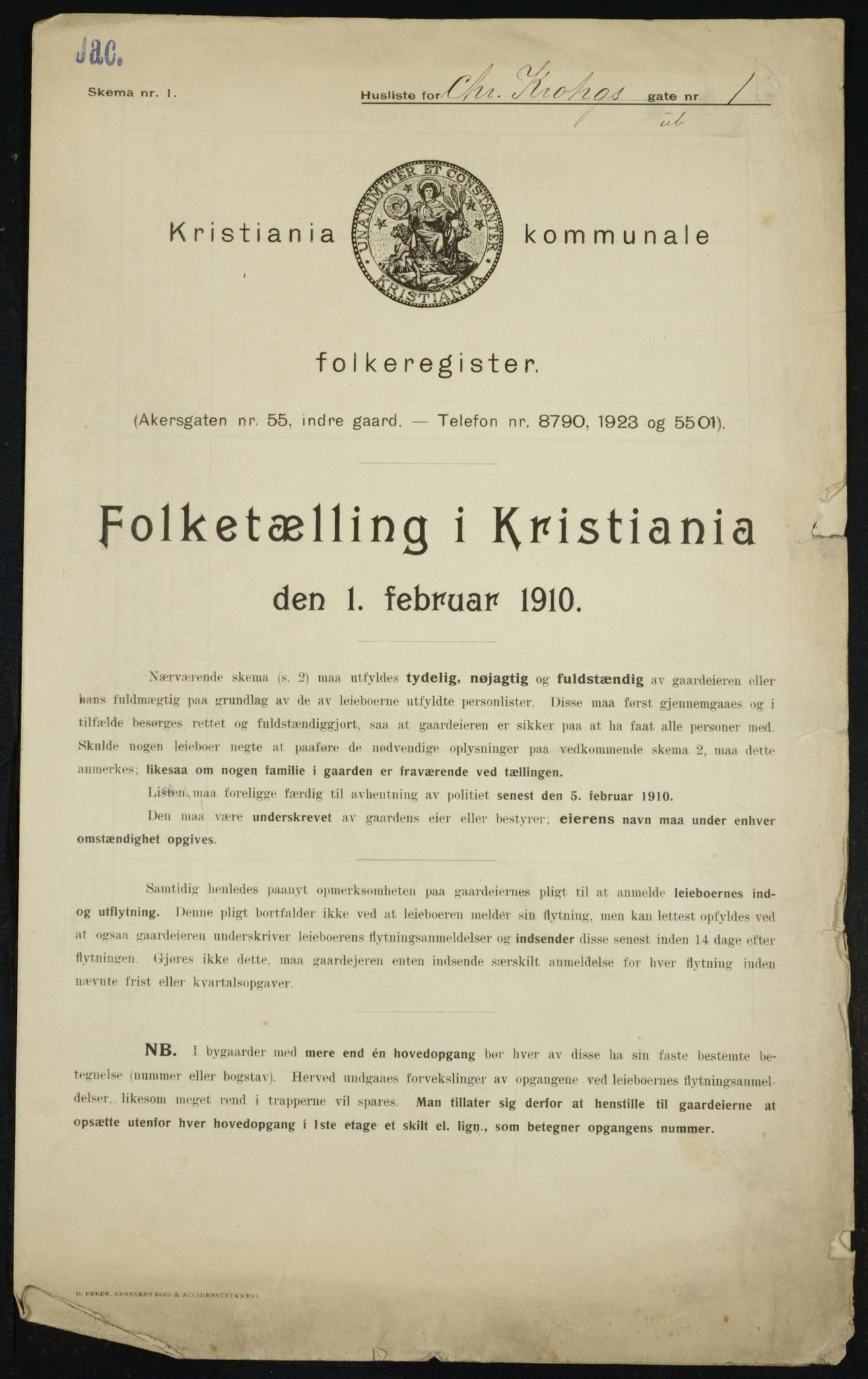 OBA, Kommunal folketelling 1.2.1910 for Kristiania, 1910, s. 11230