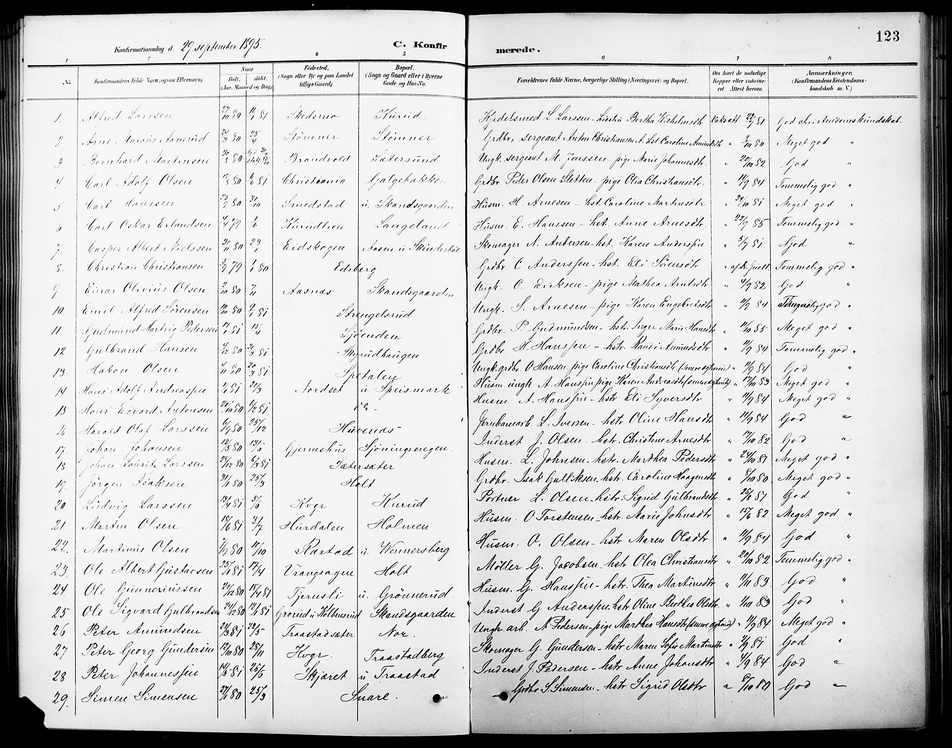 Vinger prestekontor, AV/SAH-PREST-024/H/Ha/Hab/L0003: Klokkerbok nr. 3, 1895-1920, s. 123