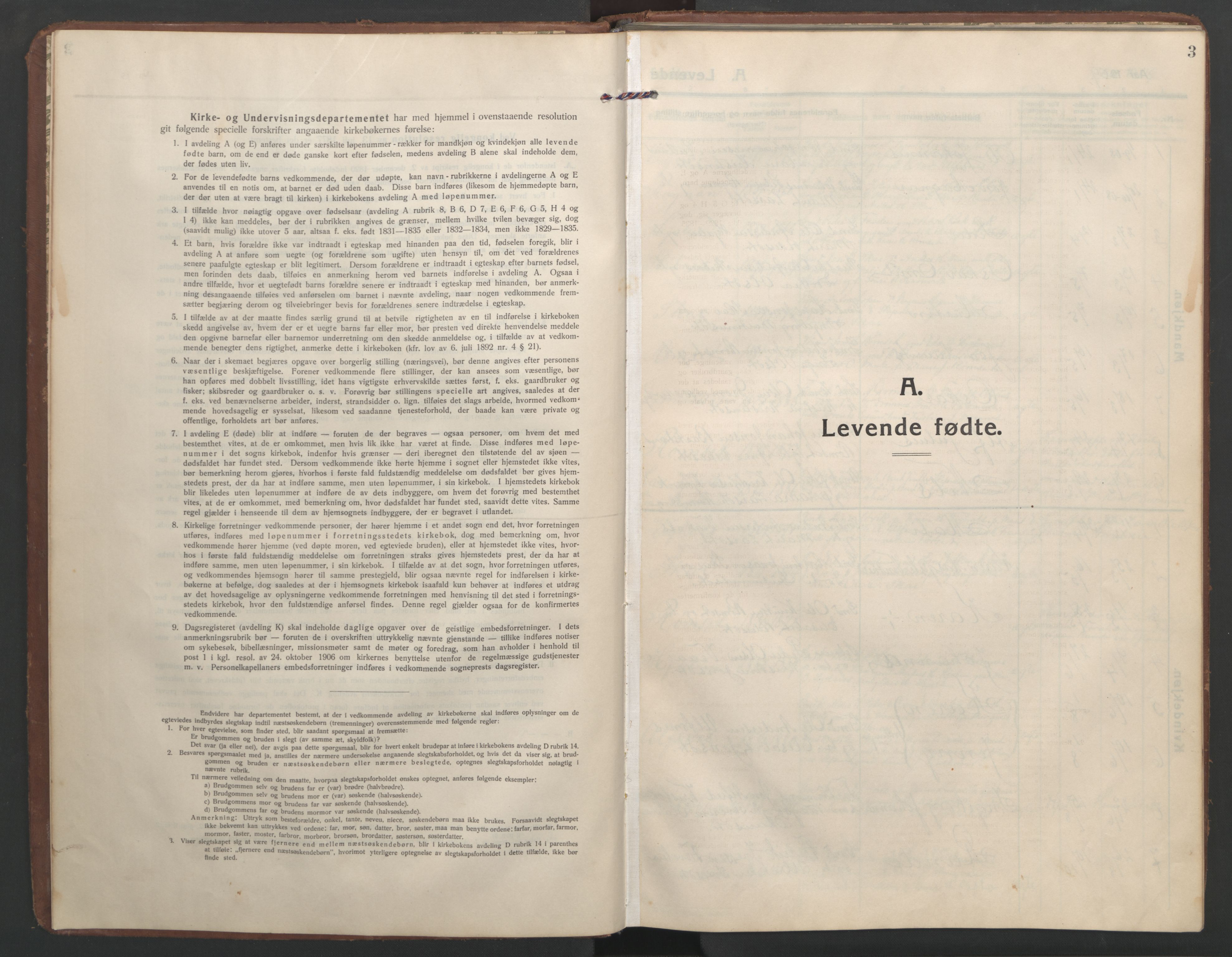 Ministerialprotokoller, klokkerbøker og fødselsregistre - Møre og Romsdal, SAT/A-1454/579/L0919: Klokkerbok nr. 579C01, 1909-1957, s. 3