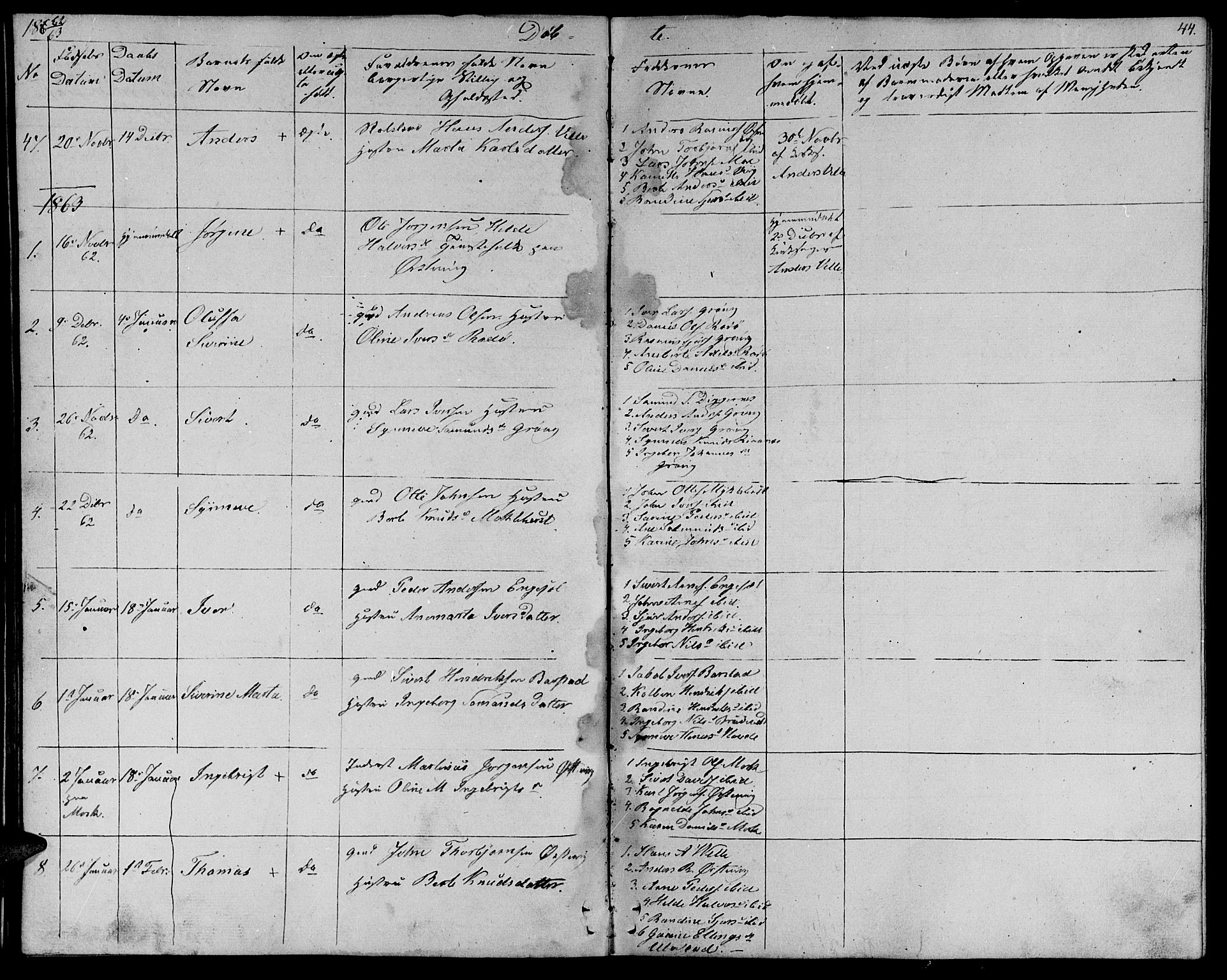 Ministerialprotokoller, klokkerbøker og fødselsregistre - Møre og Romsdal, SAT/A-1454/513/L0187: Klokkerbok nr. 513C01, 1856-1864, s. 44