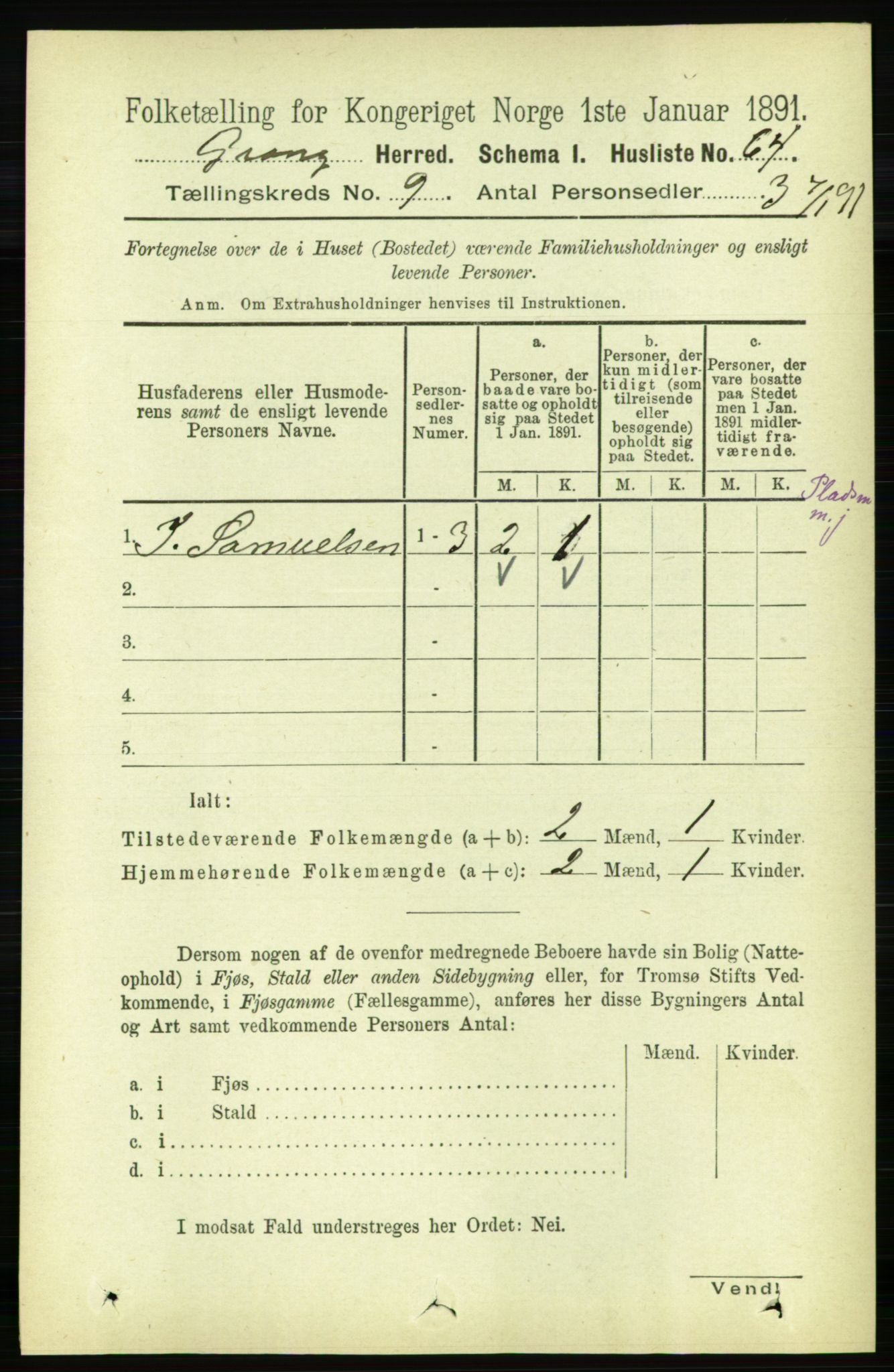 RA, Folketelling 1891 for 1742 Grong herred, 1891, s. 3132