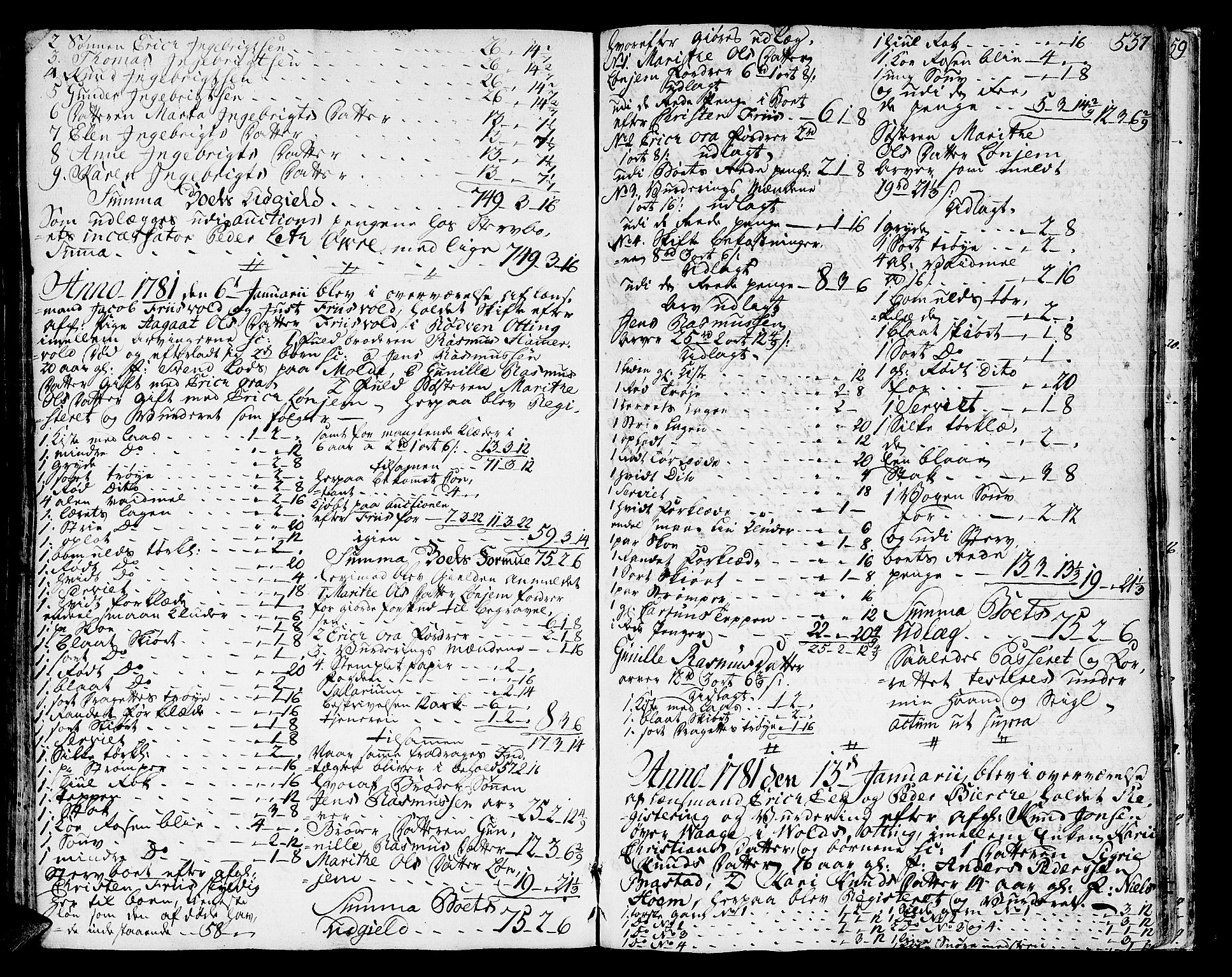 SAT, Romsdal sorenskriveri, 3A/3/L0010: Skifteprotokoll, 1774-1782, s. 536b-537a