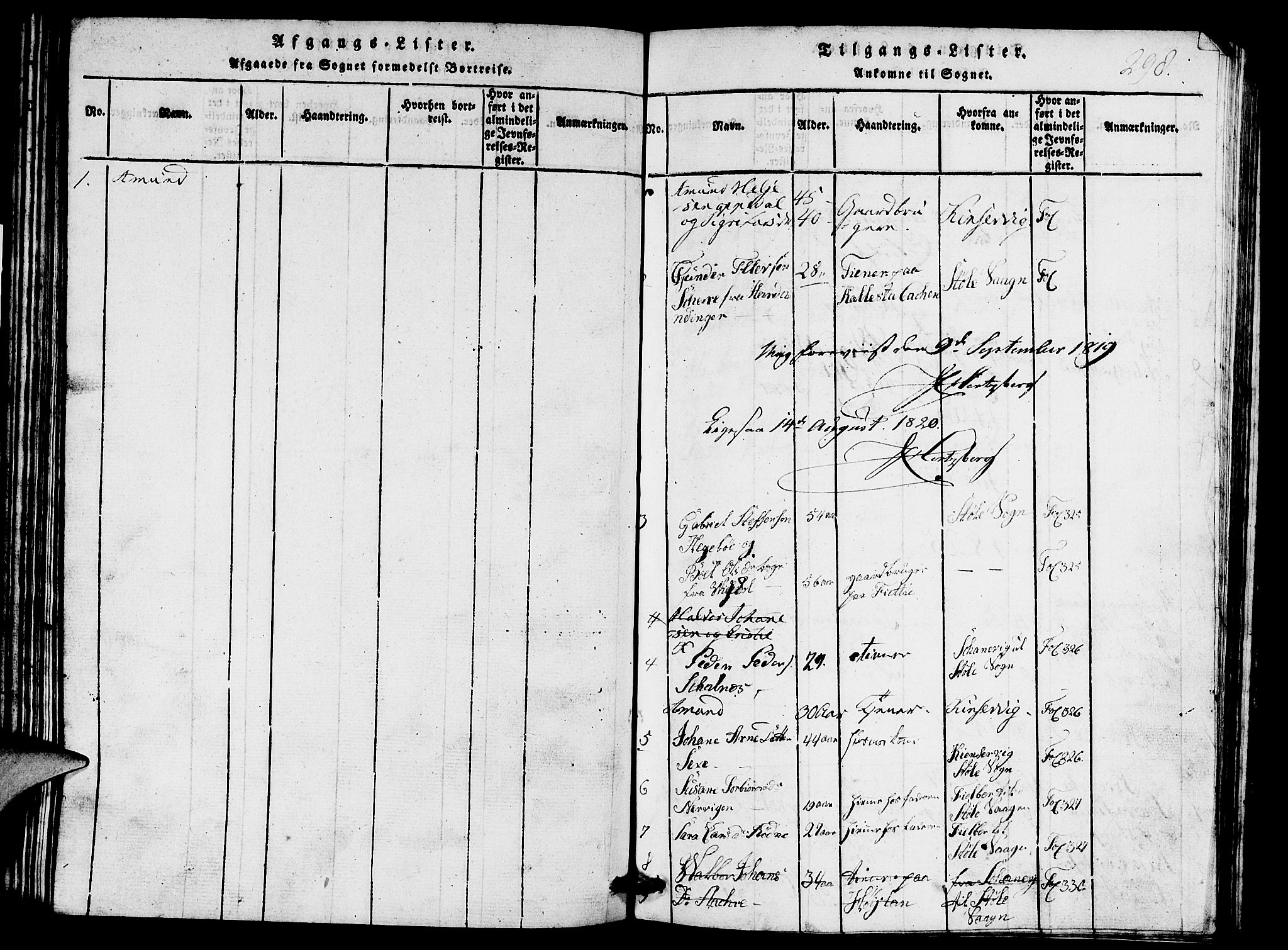 Etne sokneprestembete, AV/SAB-A-75001/H/Hab: Klokkerbok nr. A 1, 1815-1849, s. 298