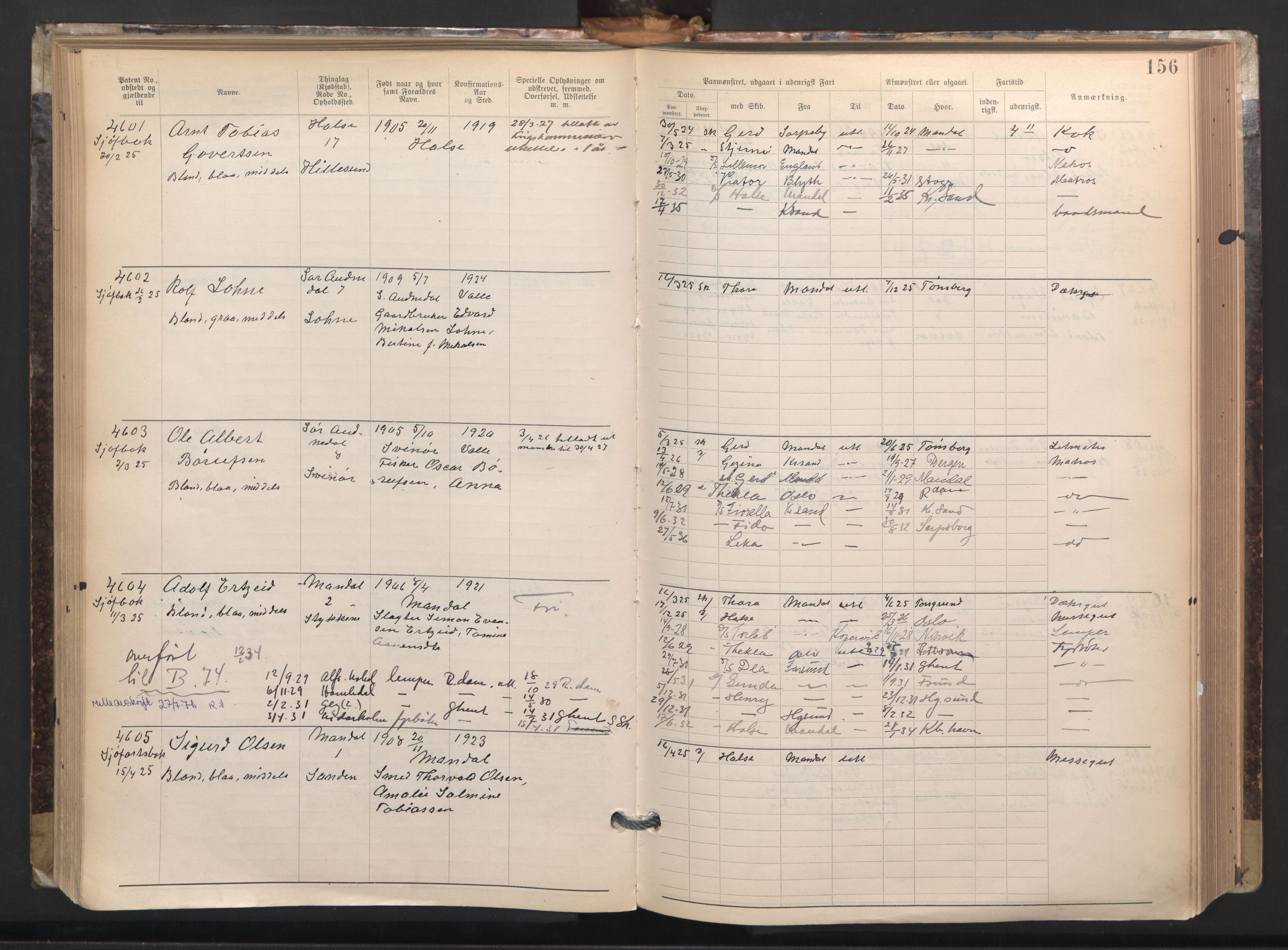 Mandal mønstringskrets, AV/SAK-2031-0016/F/Fa/L0003: Annotasjonsrulle nr 3831-4730 med register, L-5, 1900-1948, s. 180
