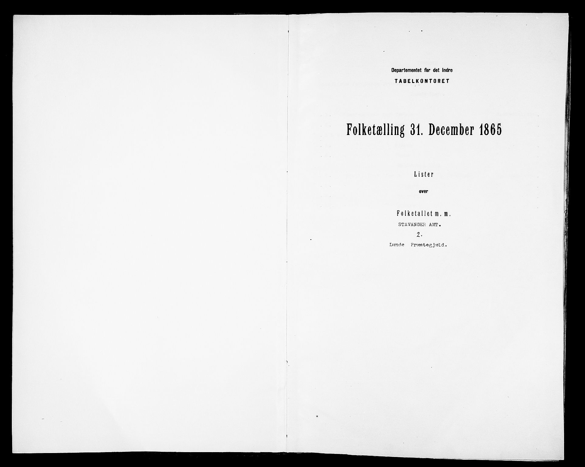 RA, Folketelling 1865 for 1112P Lund prestegjeld, 1865, s. 3