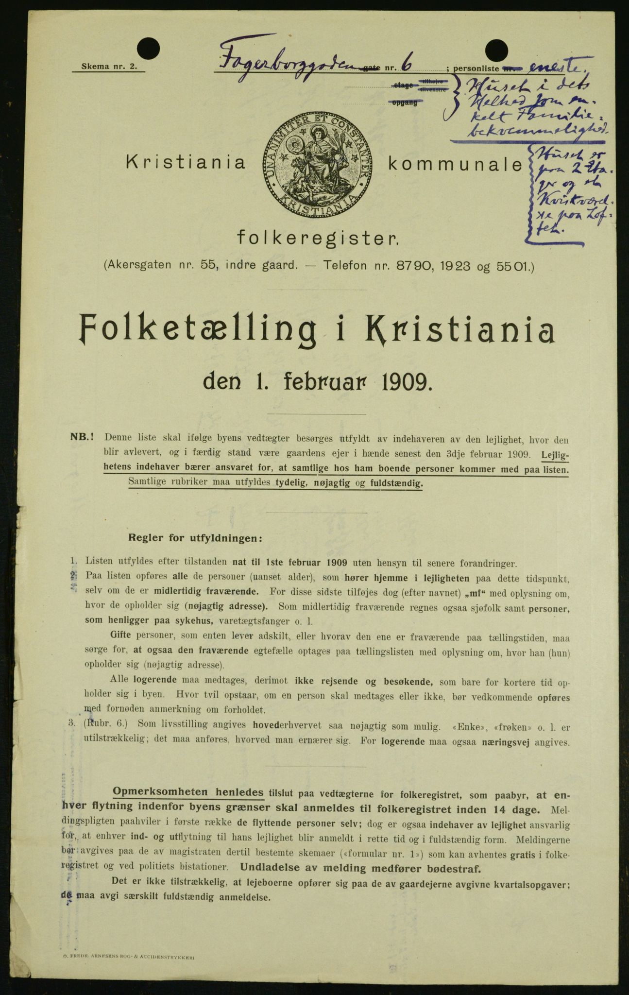 OBA, Kommunal folketelling 1.2.1909 for Kristiania kjøpstad, 1909, s. 20675