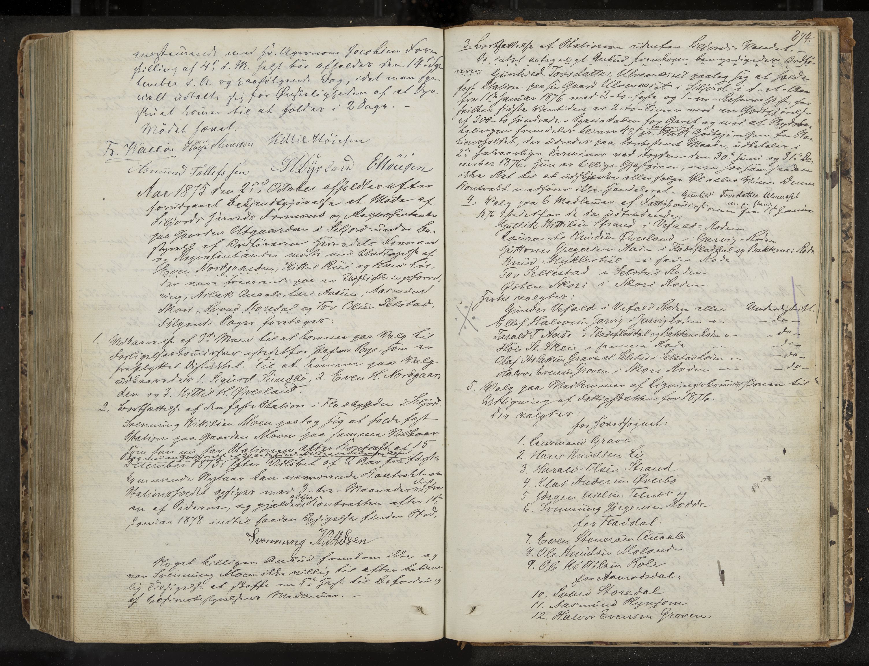 Seljord formannskap og sentraladministrasjon, IKAK/0828021/A/Aa/L0001: Møtebok med register, 1838-1879, s. 274