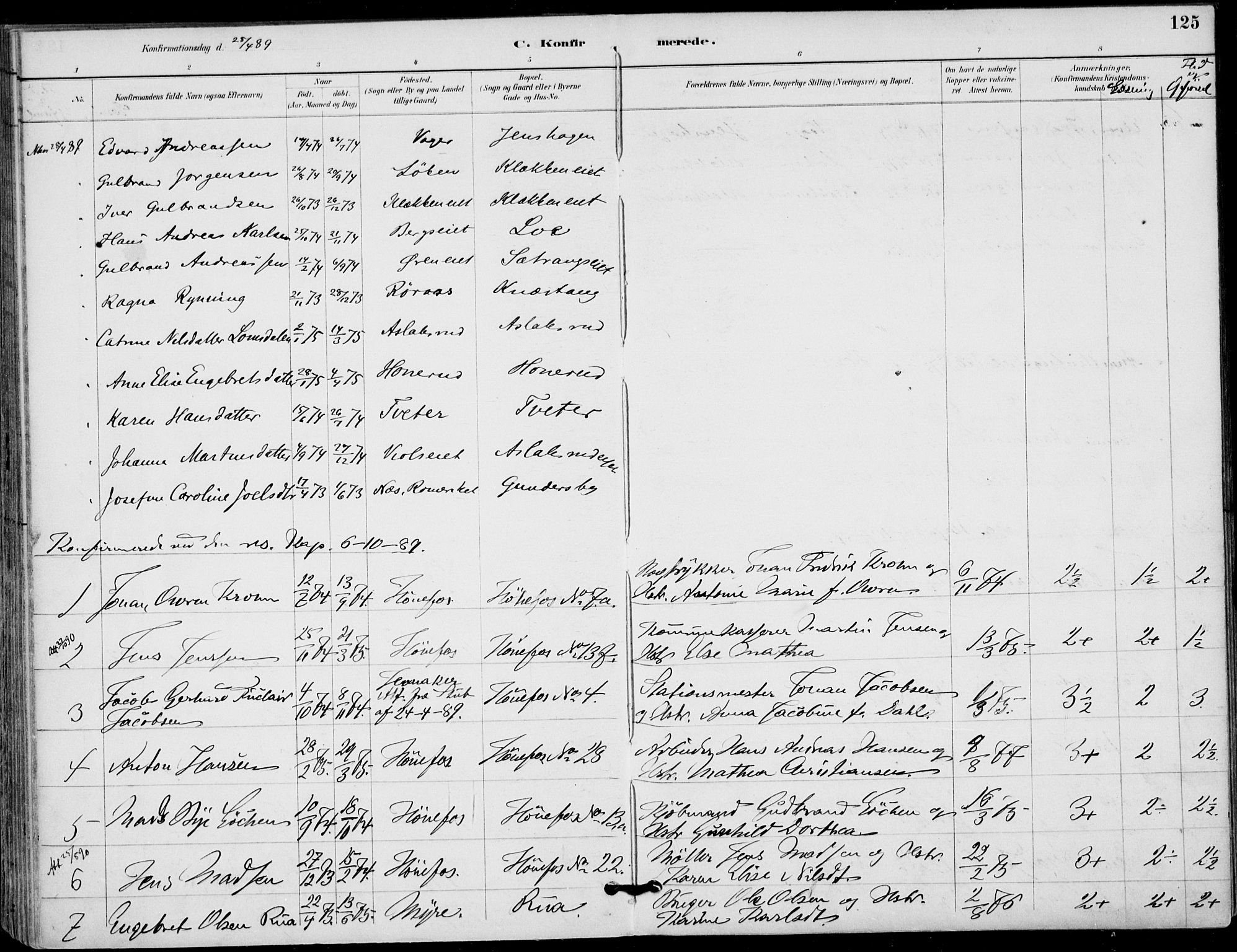 Haug kirkebøker, AV/SAKO-A-604/F/Fa/L0001: Ministerialbok nr. 1, 1885-1917, s. 125