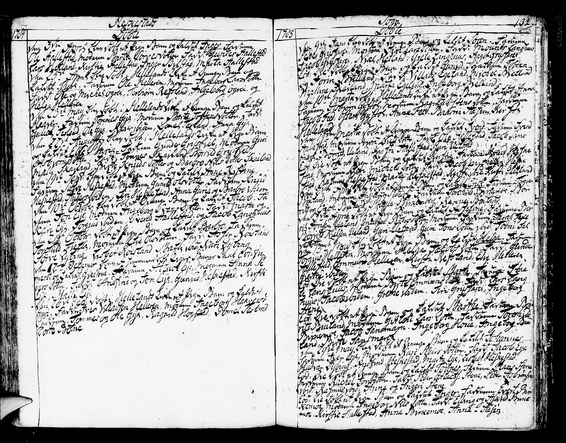 Helleland sokneprestkontor, SAST/A-101810: Ministerialbok nr. A 2 /3, 1762-1791, s. 134