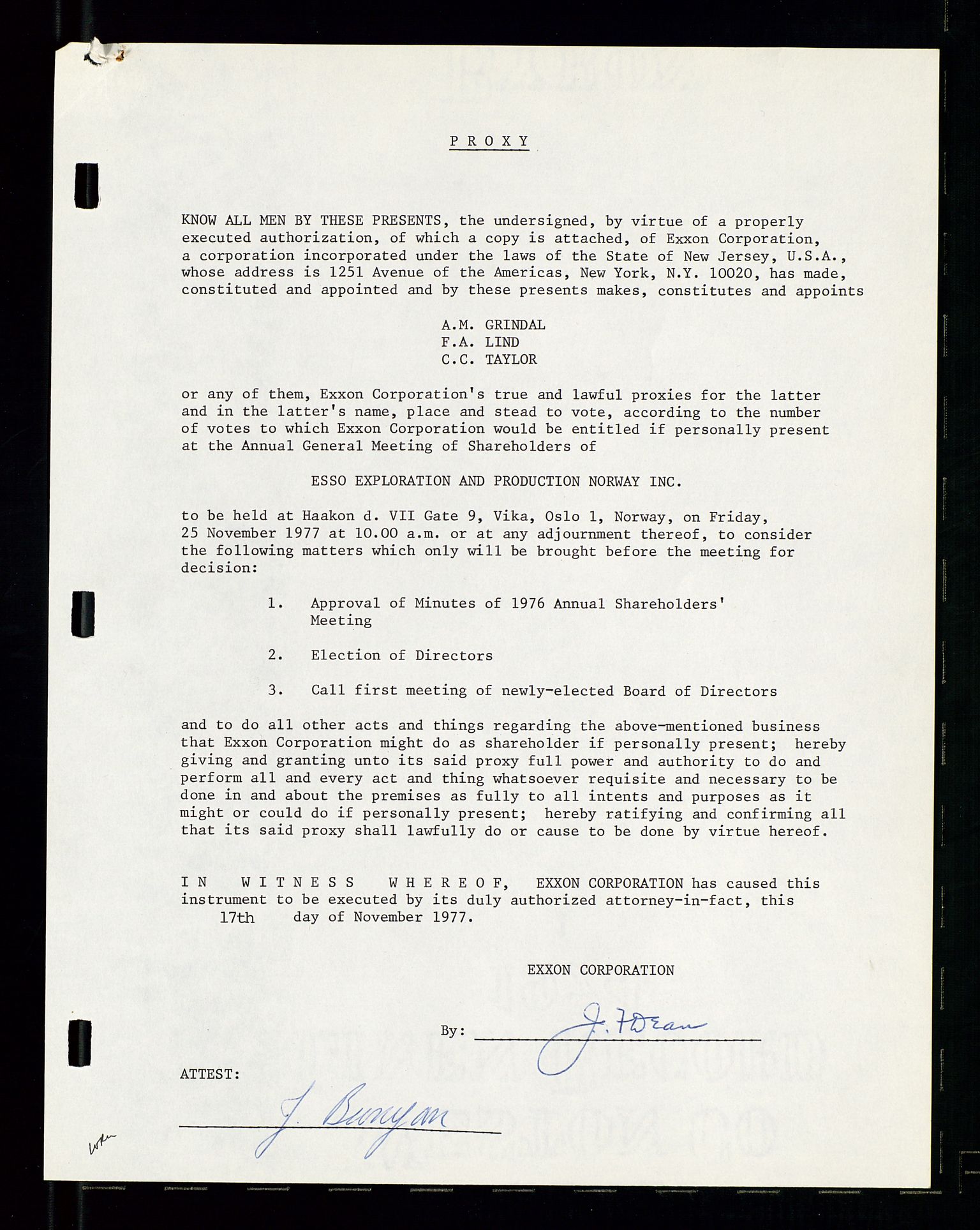 Pa 1512 - Esso Exploration and Production Norway Inc., AV/SAST-A-101917/A/Aa/L0001/0002: Styredokumenter / Corporate records, Board meeting minutes, Agreements, Stocholder meetings, 1975-1979, s. 69