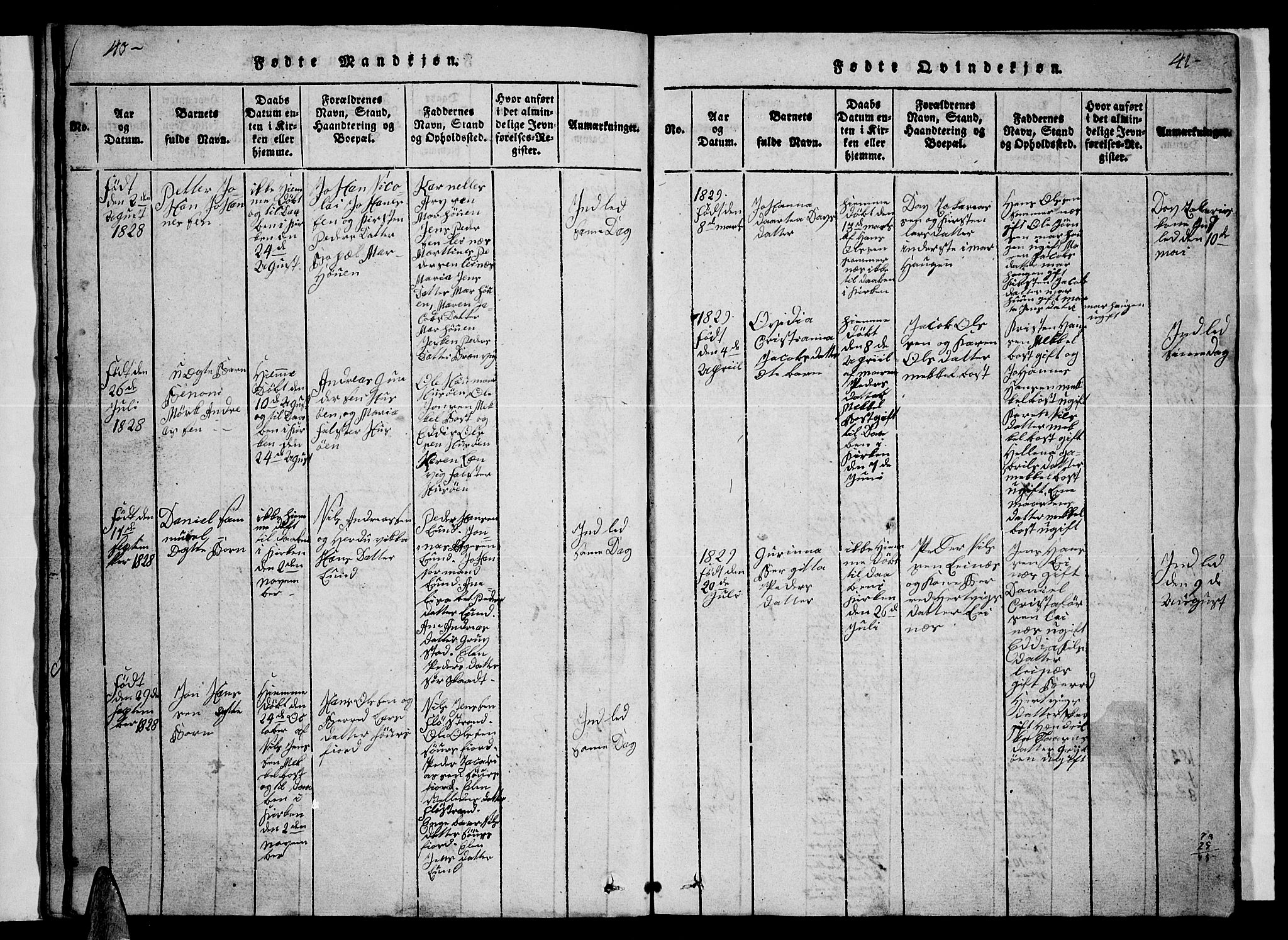 Ministerialprotokoller, klokkerbøker og fødselsregistre - Nordland, AV/SAT-A-1459/857/L0826: Klokkerbok nr. 857C01, 1821-1852, s. 40-41