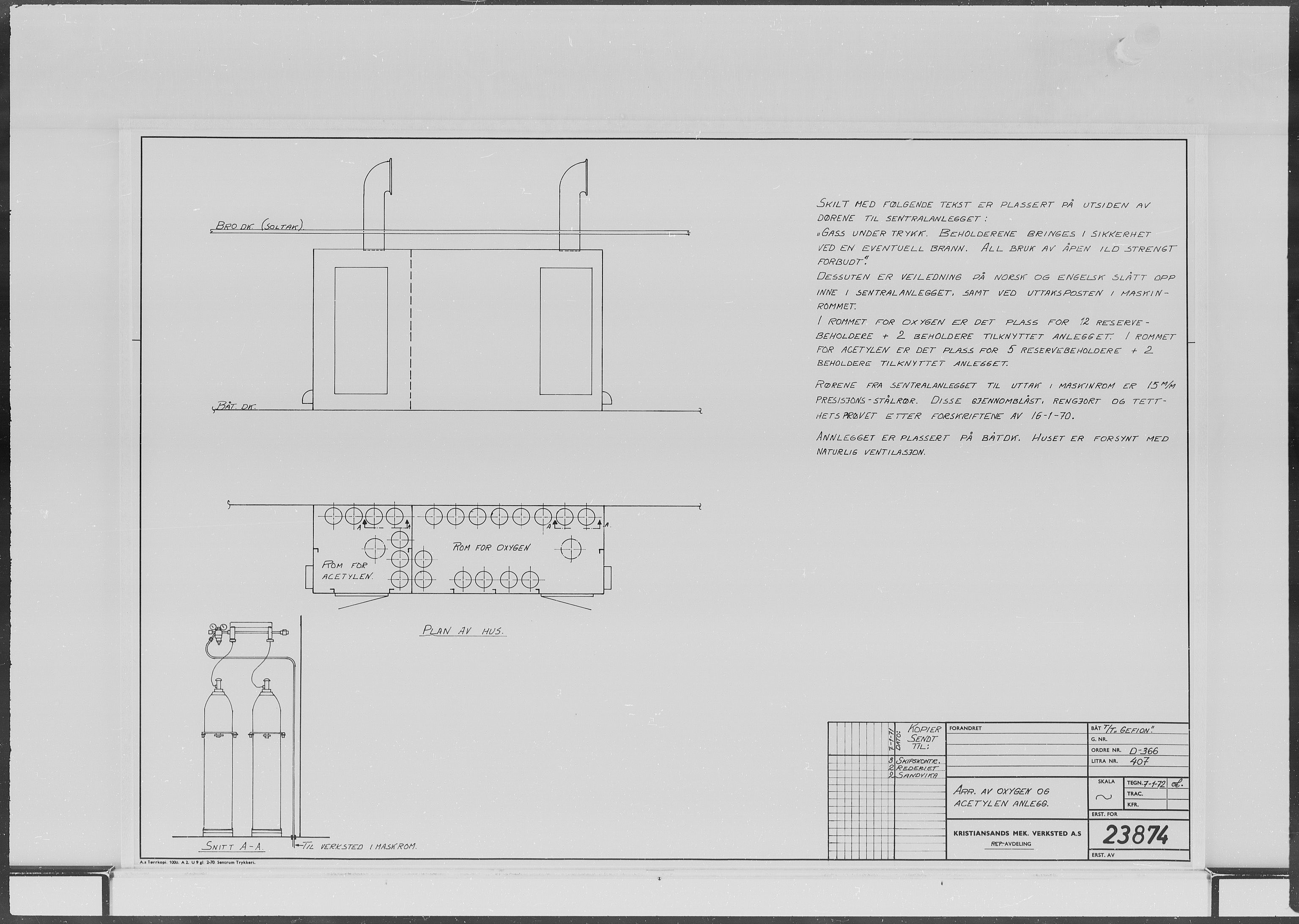 Kristiansand Mekaniske Verksted, AV/SAK-D/0612/G/Ga/L0006/0002: Reprofoto av tegninger m.m. / 36 mm mikrofilmruller, reprofoto av skipstegninger, byggenr. 134-212, s. 414