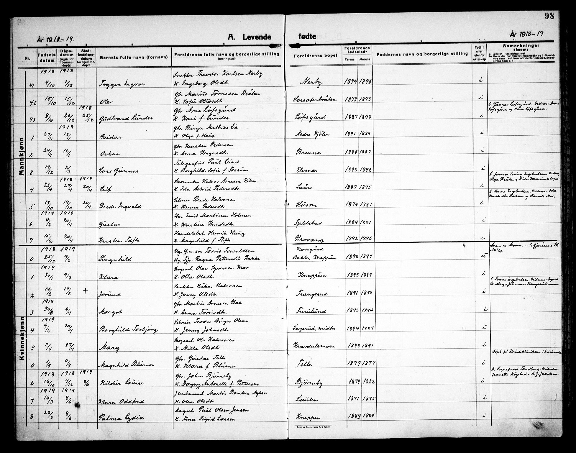 Åsnes prestekontor, SAH/PREST-042/H/Ha/Haa/L0000C: Ministerialbok nr. 0A, 1890-1929, s. 98