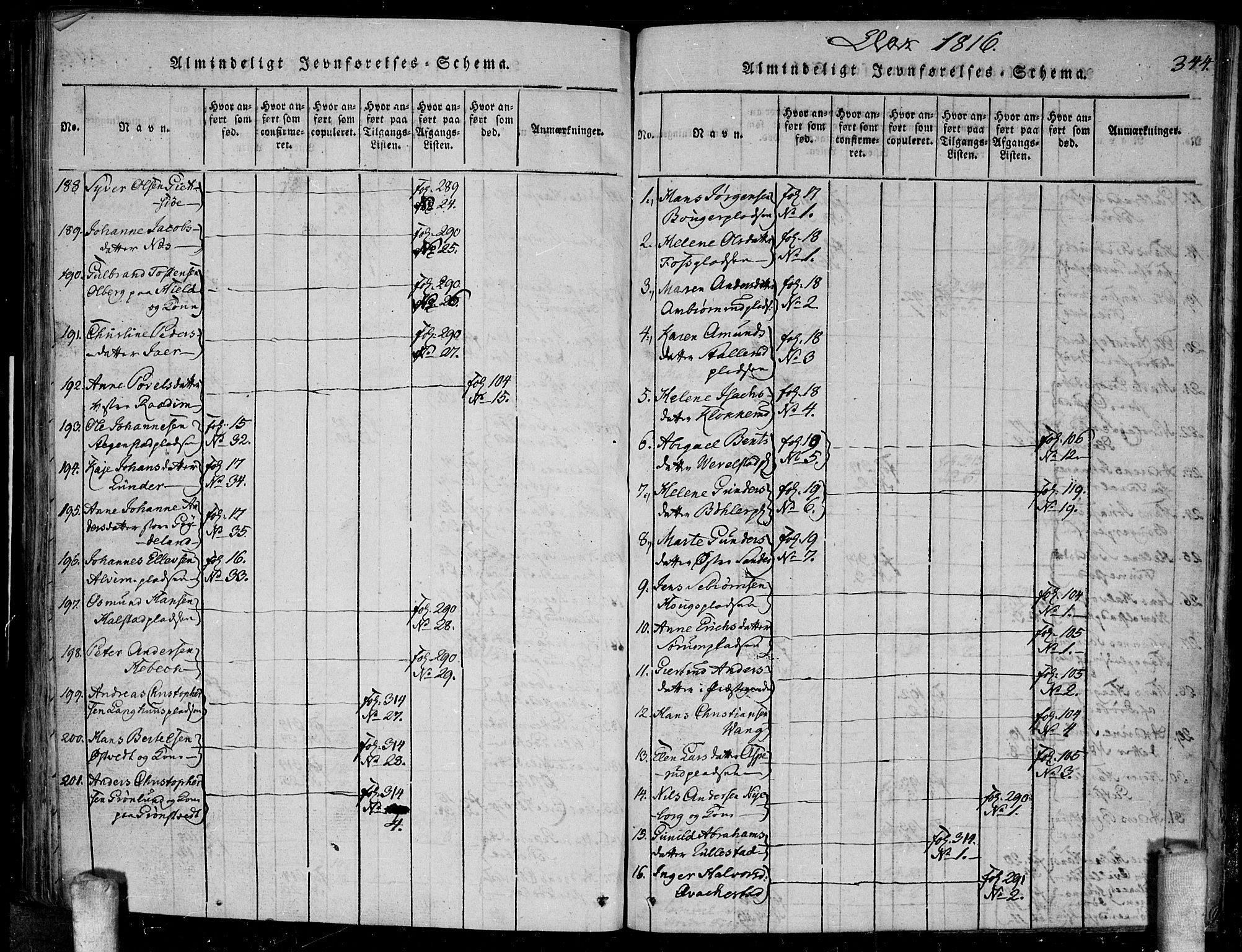 Kråkstad prestekontor Kirkebøker, SAO/A-10125a/F/Fa/L0003: Ministerialbok nr. I 3, 1813-1824, s. 344