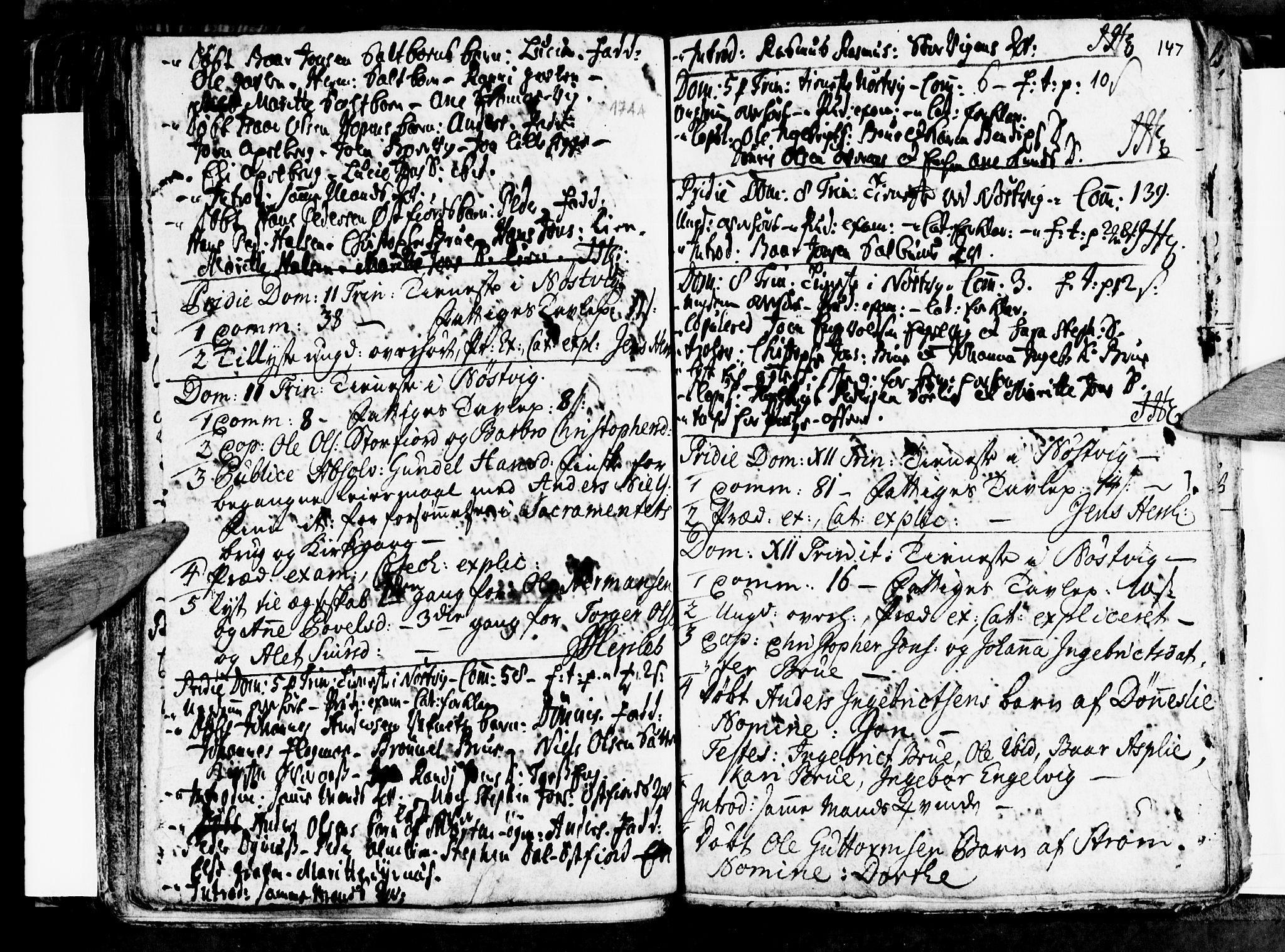 Ministerialprotokoller, klokkerbøker og fødselsregistre - Nordland, AV/SAT-A-1459/814/L0221: Ministerialbok nr. 814A02, 1718-1762, s. 147