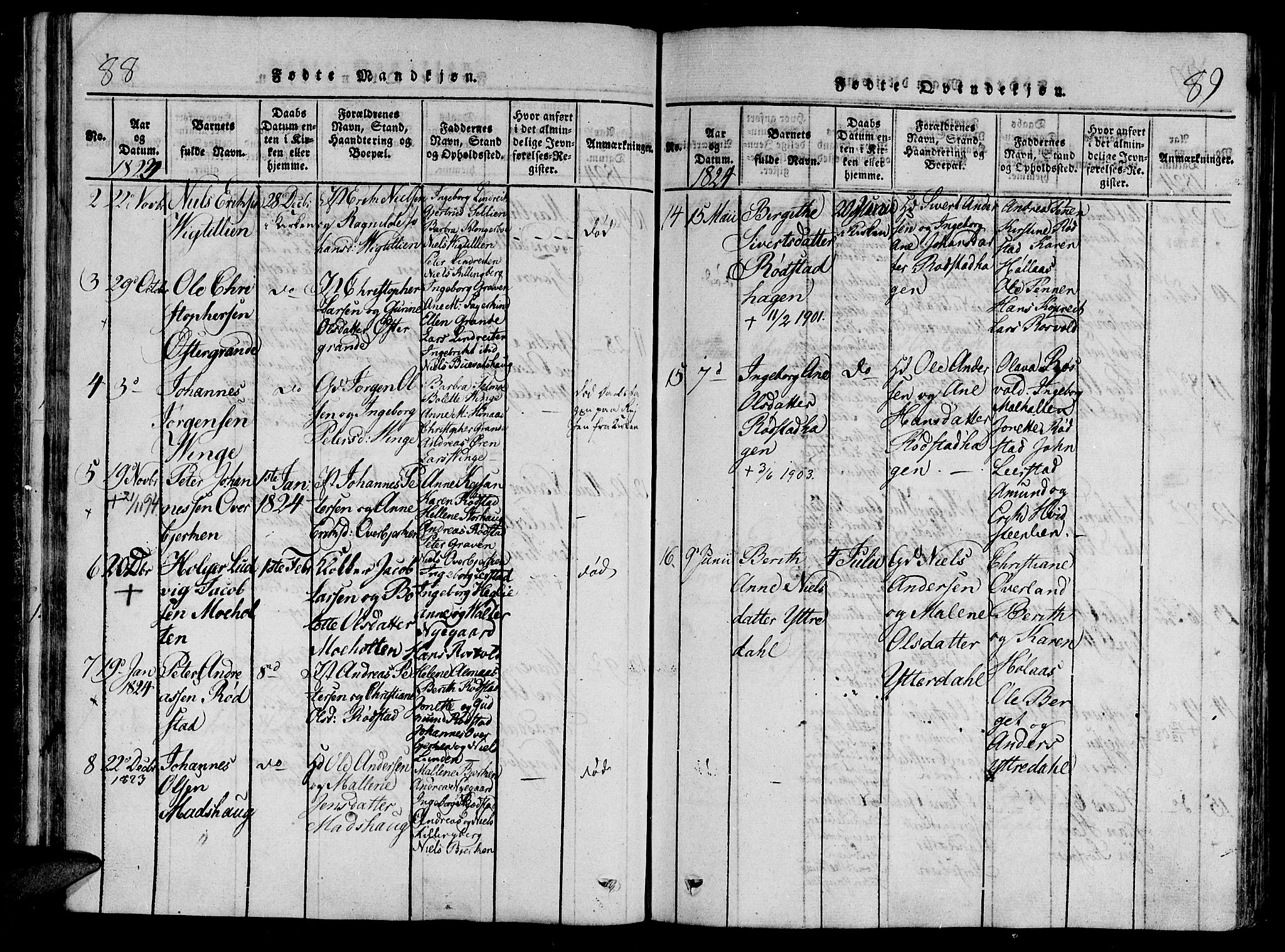 Ministerialprotokoller, klokkerbøker og fødselsregistre - Nord-Trøndelag, SAT/A-1458/701/L0005: Ministerialbok nr. 701A05 /1, 1816-1825, s. 88-89