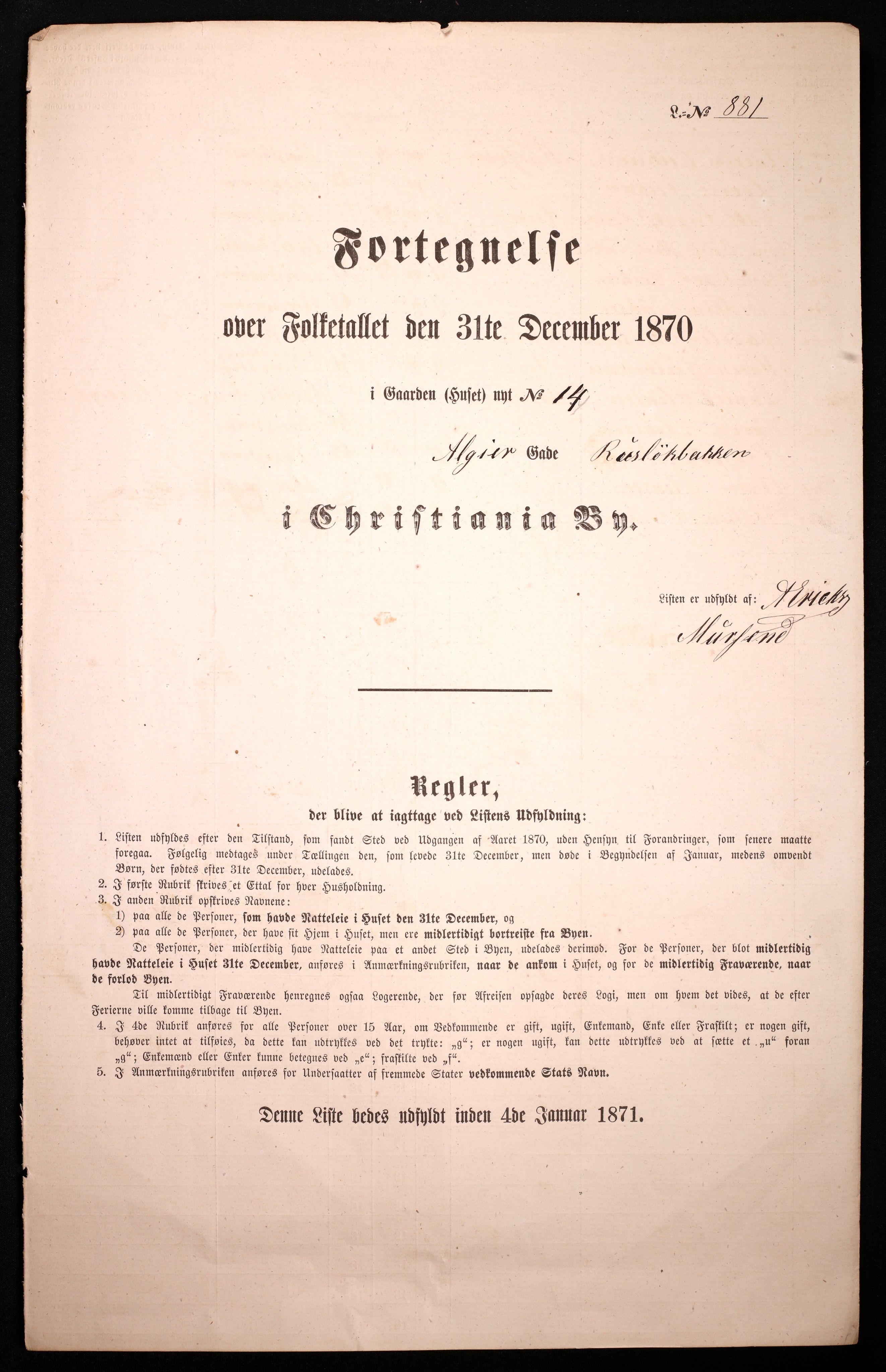 RA, Folketelling 1870 for 0301 Kristiania kjøpstad, 1870, s. 210