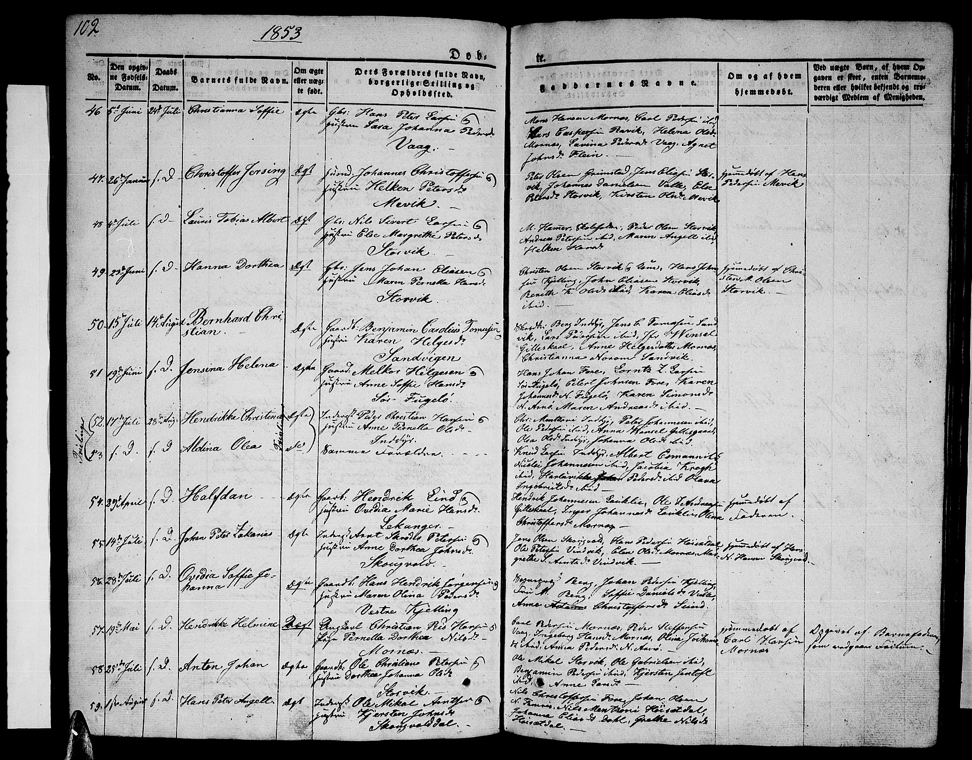 Ministerialprotokoller, klokkerbøker og fødselsregistre - Nordland, AV/SAT-A-1459/805/L0106: Klokkerbok nr. 805C02, 1841-1861, s. 102