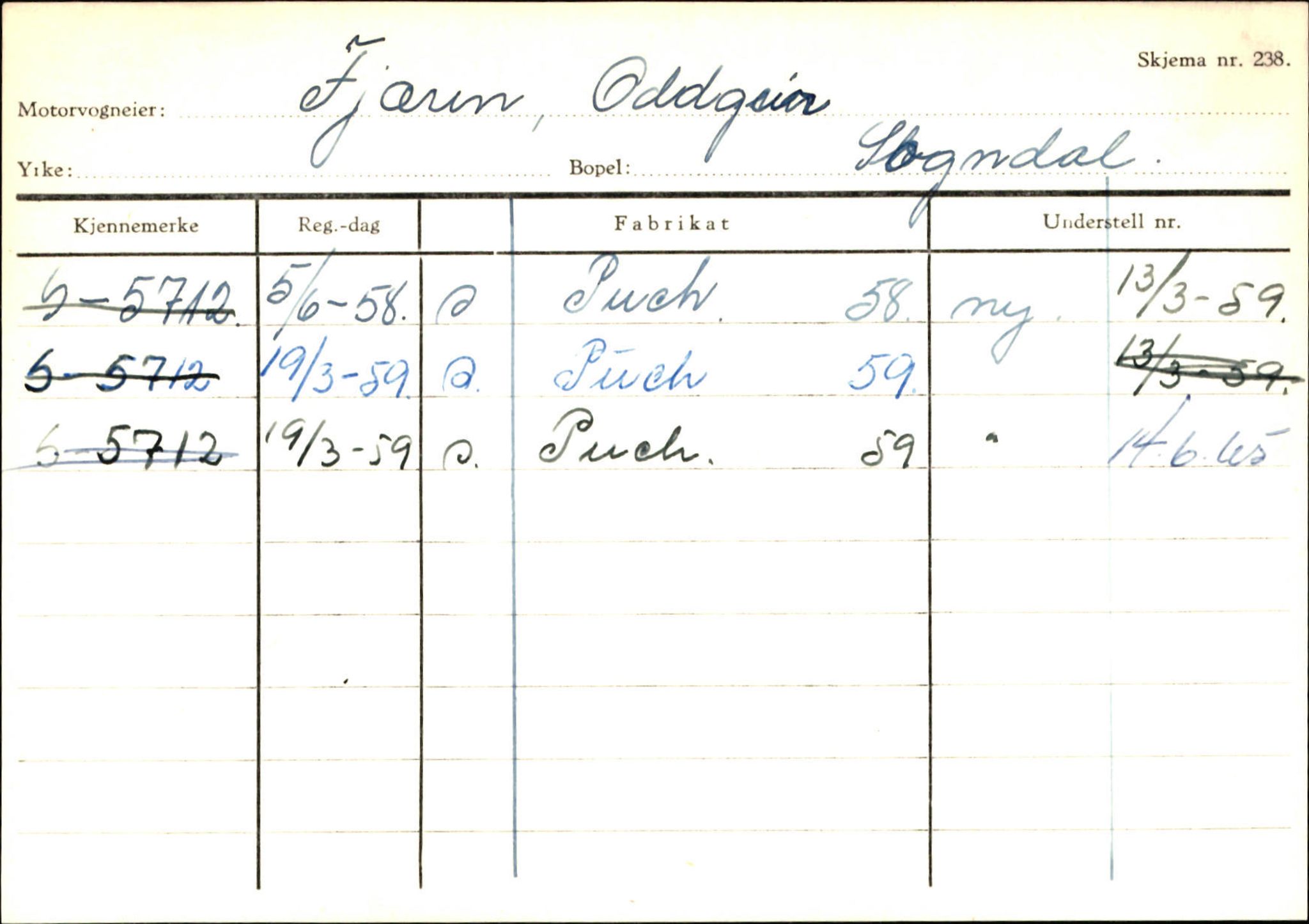 Statens vegvesen, Sogn og Fjordane vegkontor, SAB/A-5301/4/F/L0124: Eigarregister Sogndal A-U, 1945-1975, s. 532