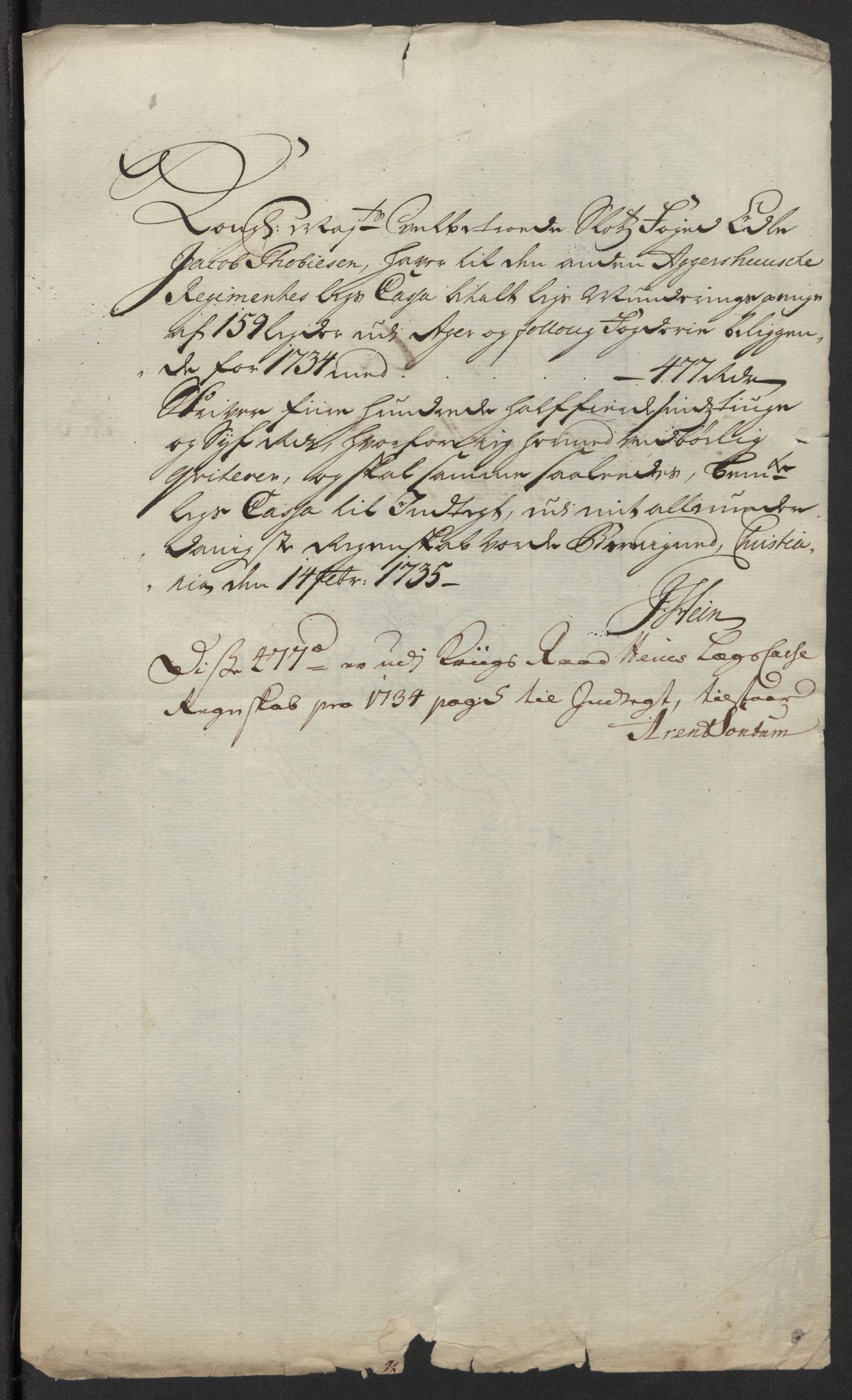 Rentekammeret inntil 1814, Reviderte regnskaper, Fogderegnskap, AV/RA-EA-4092/R10/L0473: Fogderegnskap Aker og Follo, 1734, s. 246