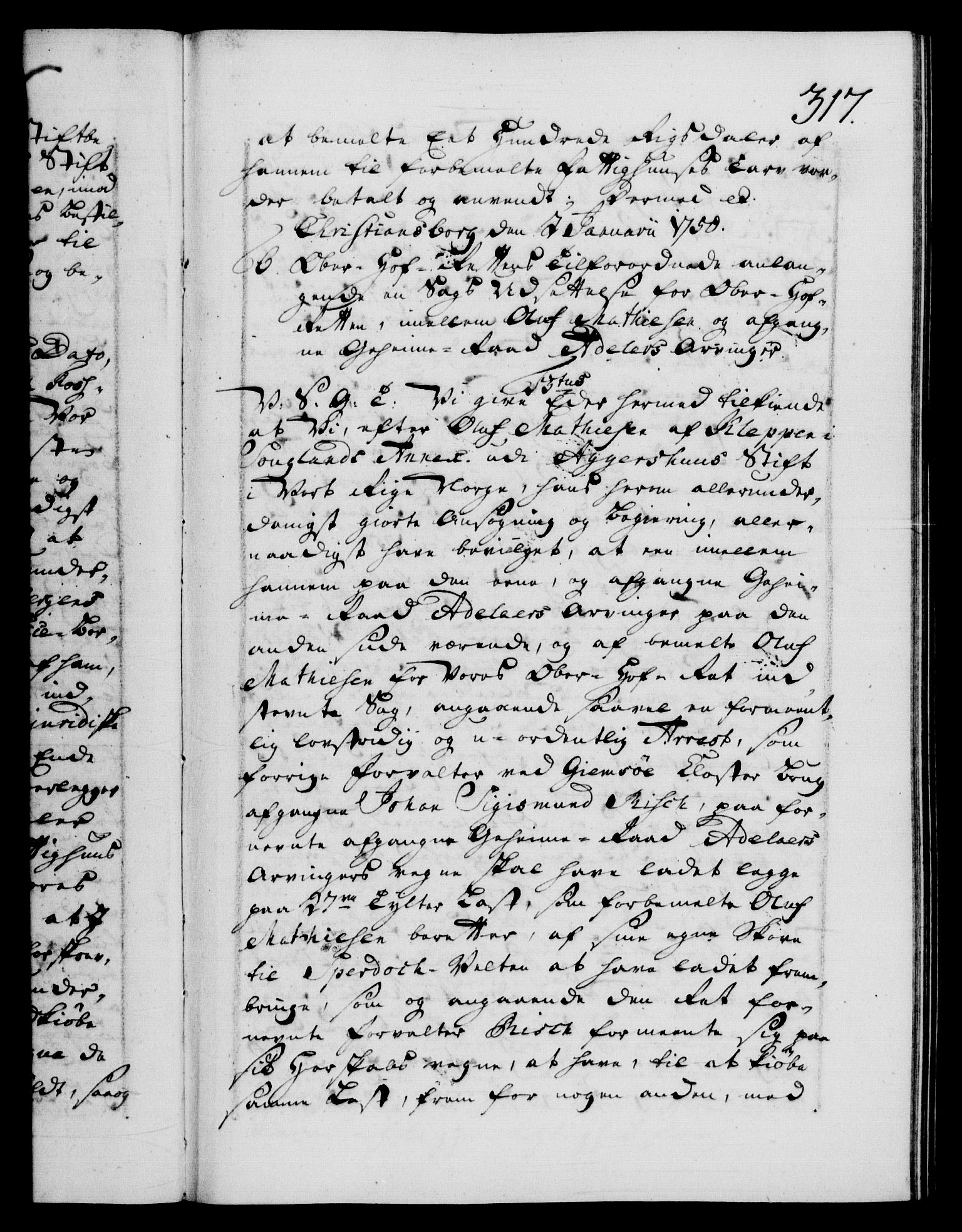 Danske Kanselli 1572-1799, AV/RA-EA-3023/F/Fc/Fca/Fcab/L0032: Norske tegnelser, 1749-1750, s. 317a