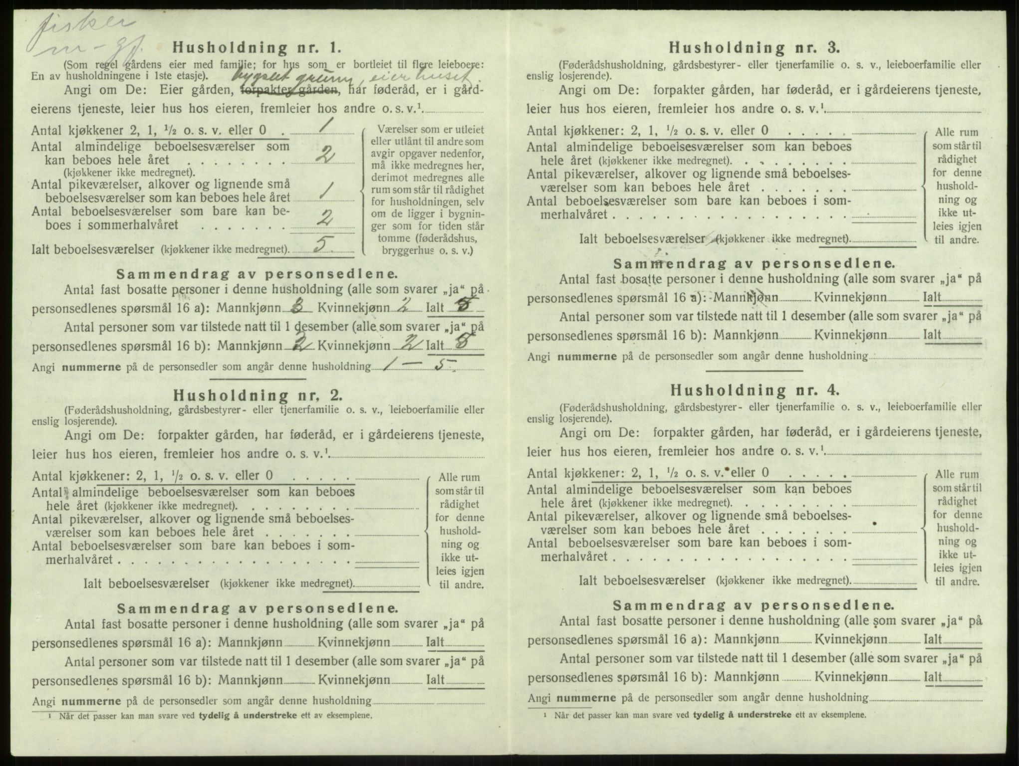 SAB, Folketelling 1920 for 1438 Bremanger herred, 1920, s. 327