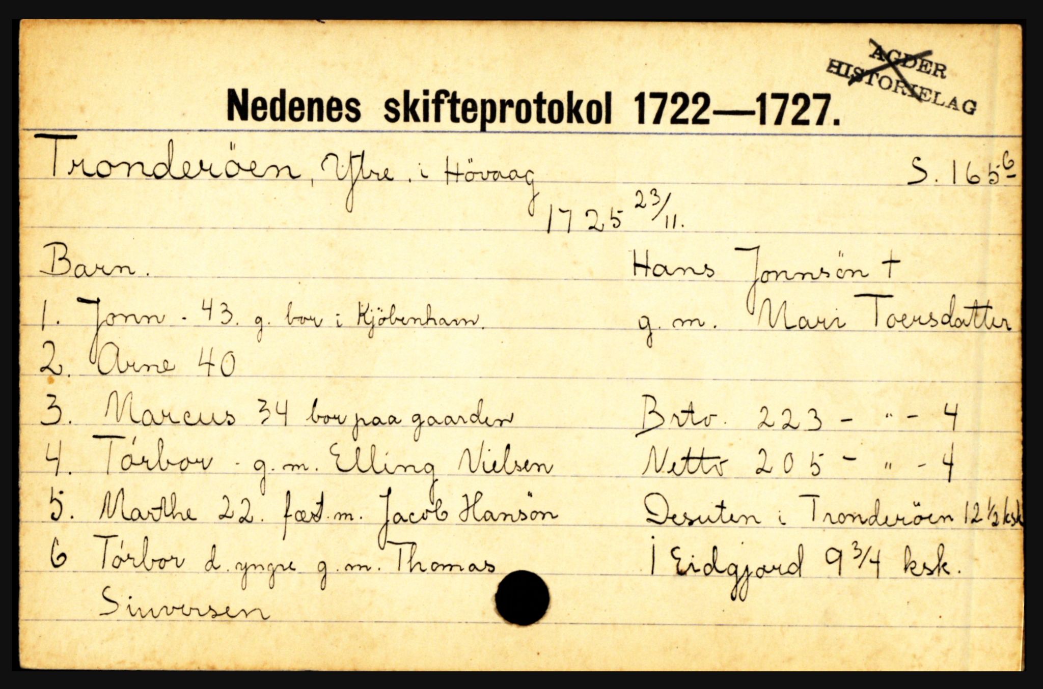 Nedenes sorenskriveri før 1824, AV/SAK-1221-0007/H, s. 30889