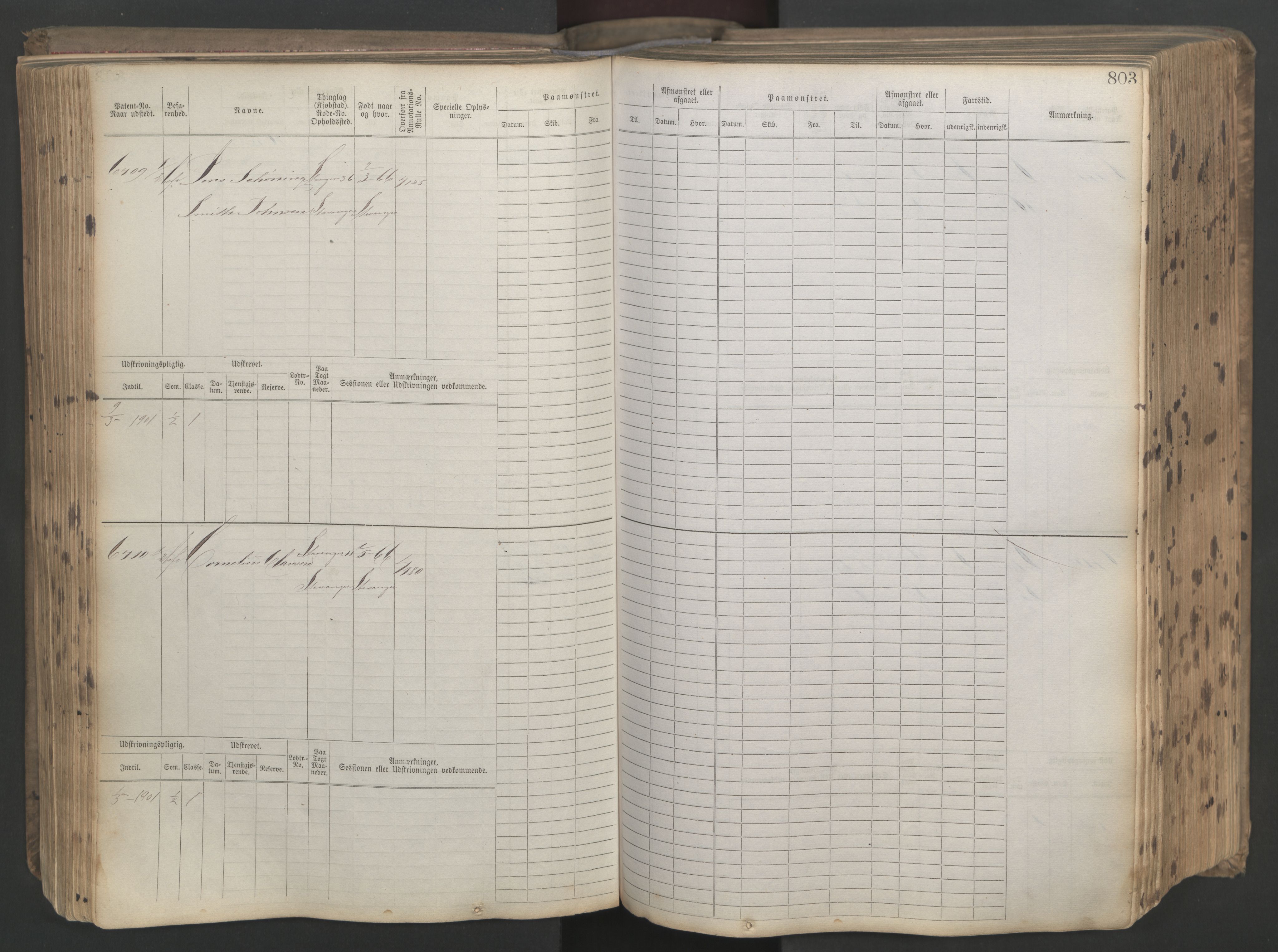 Stavanger sjømannskontor, AV/SAST-A-102006/F/Fb/Fbb/L0021: Sjøfartshovedrulle patnentnr. 6005-7204 (dublett), 1887, s. 207