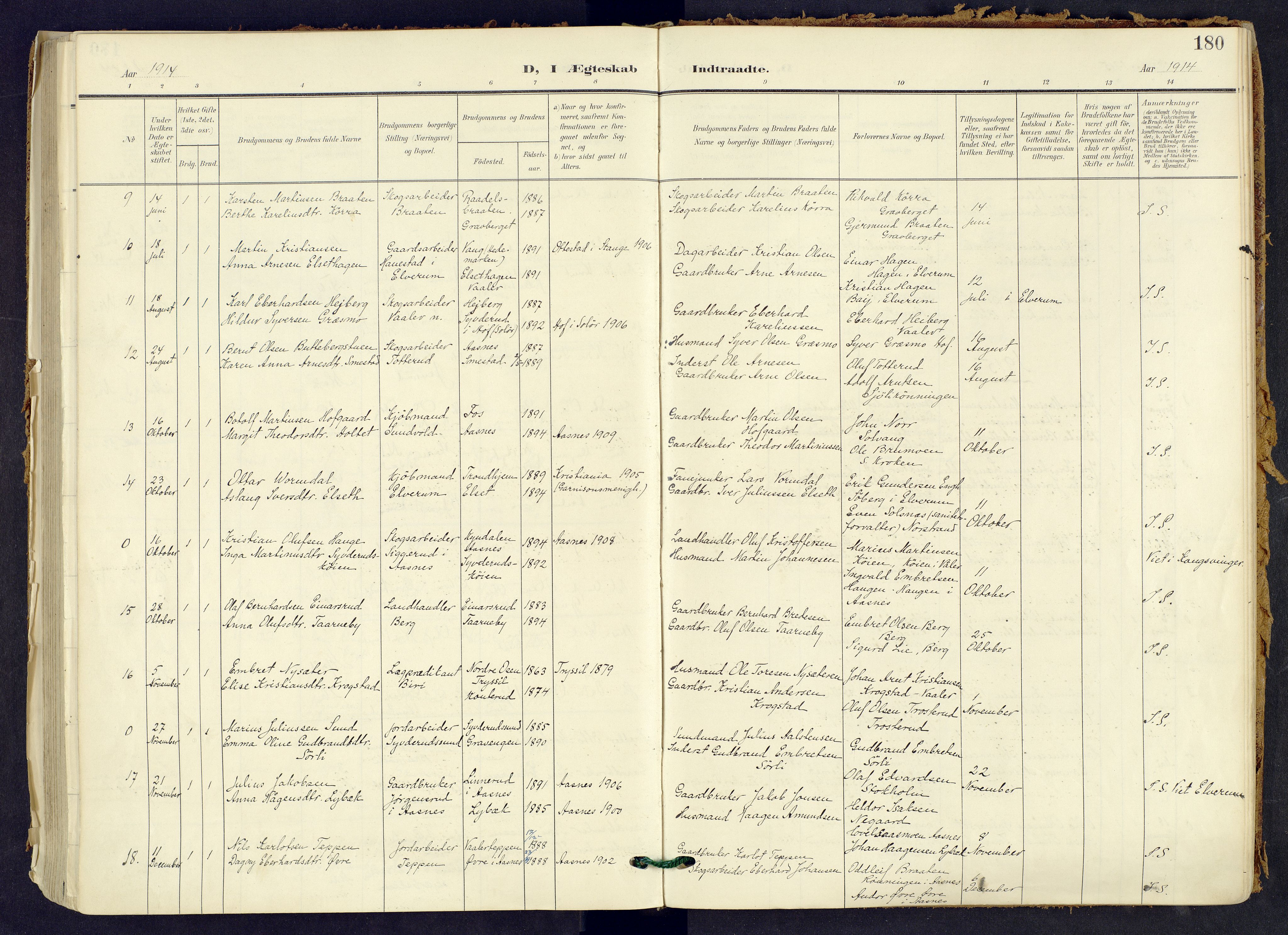 Våler prestekontor, Hedmark, AV/SAH-PREST-040/H/Ha/Haa/L0008: Ministerialbok nr. 8, 1905-1921, s. 180