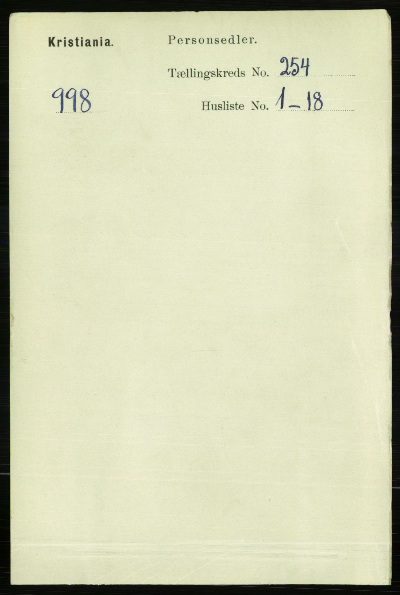RA, Folketelling 1891 for 0301 Kristiania kjøpstad, 1891, s. 154508